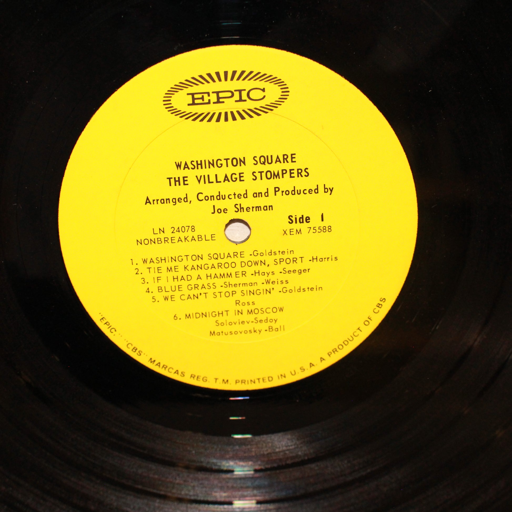 Village Stompers, The : The Original Washington Square (LP,Album,Mono)