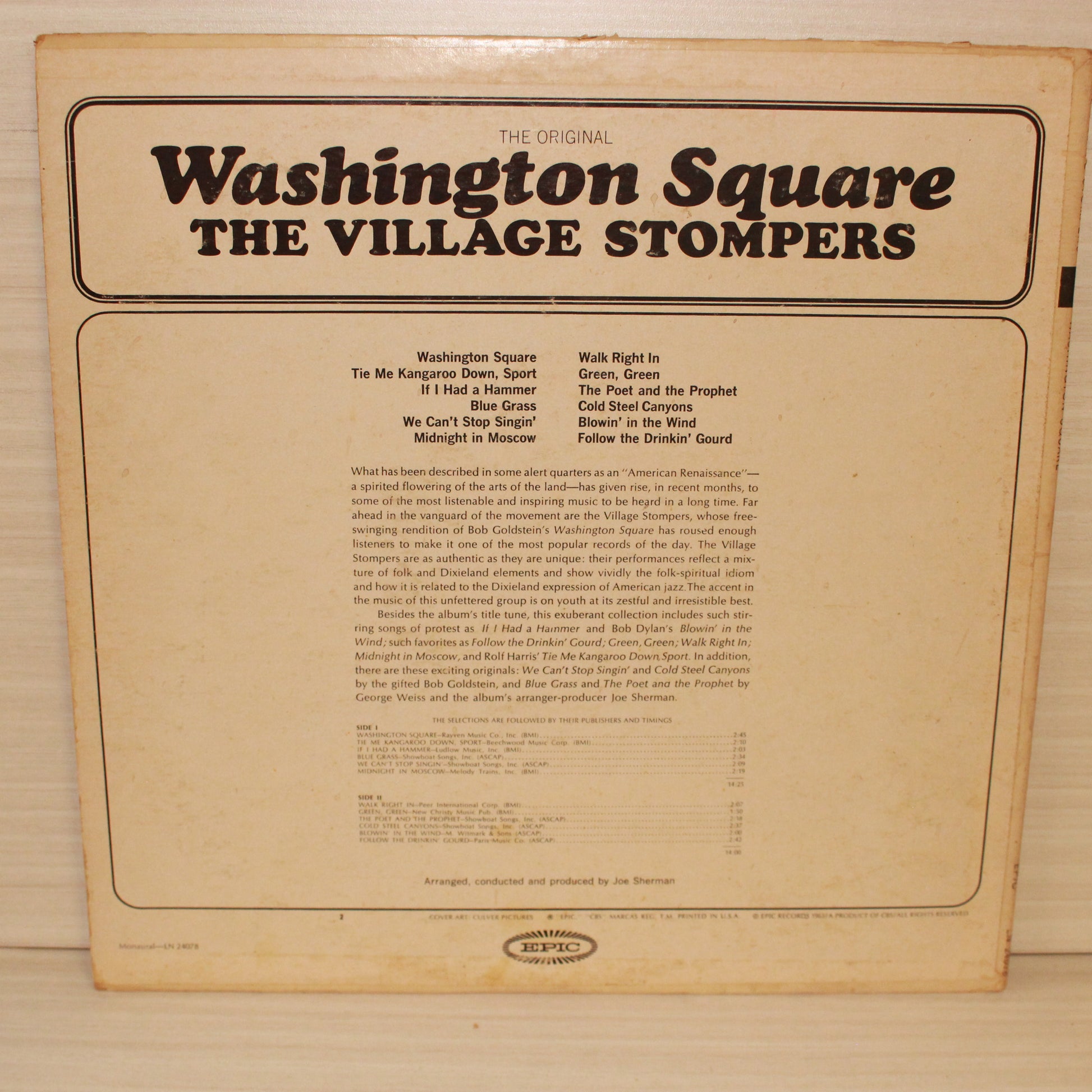 Village Stompers, The : The Original Washington Square (LP,Album,Mono)