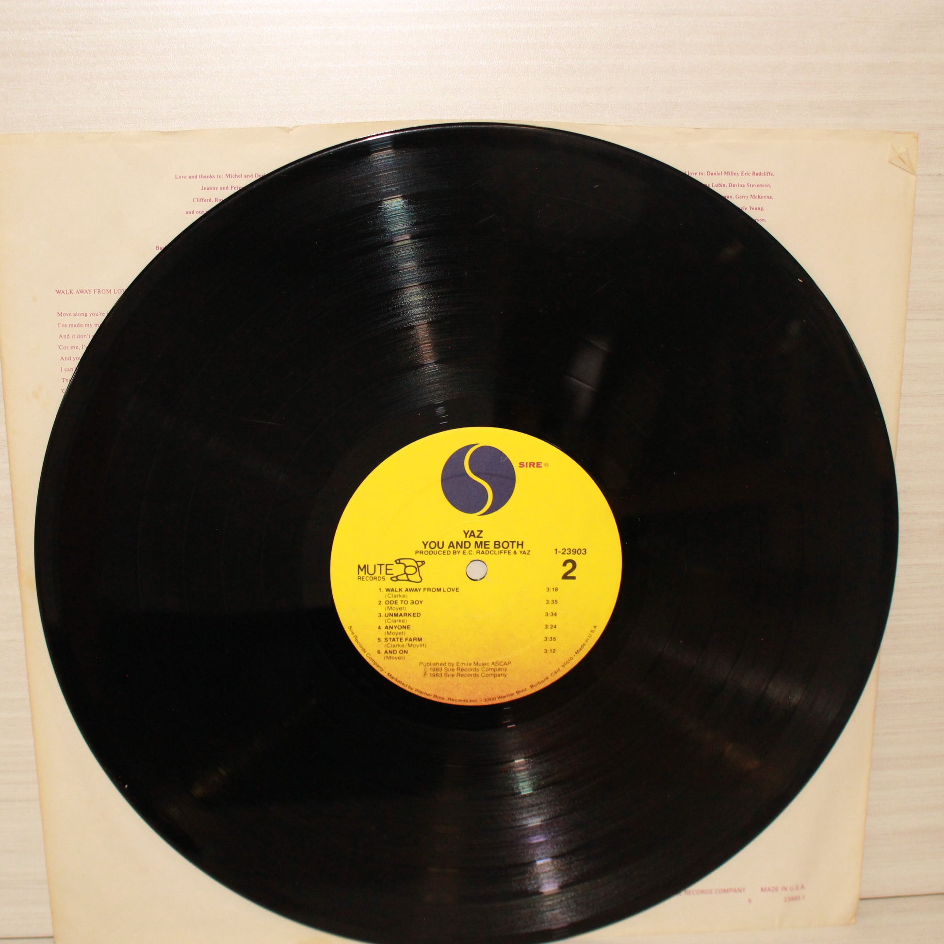Yazoo : You And Me Both (LP,Album,Stereo)