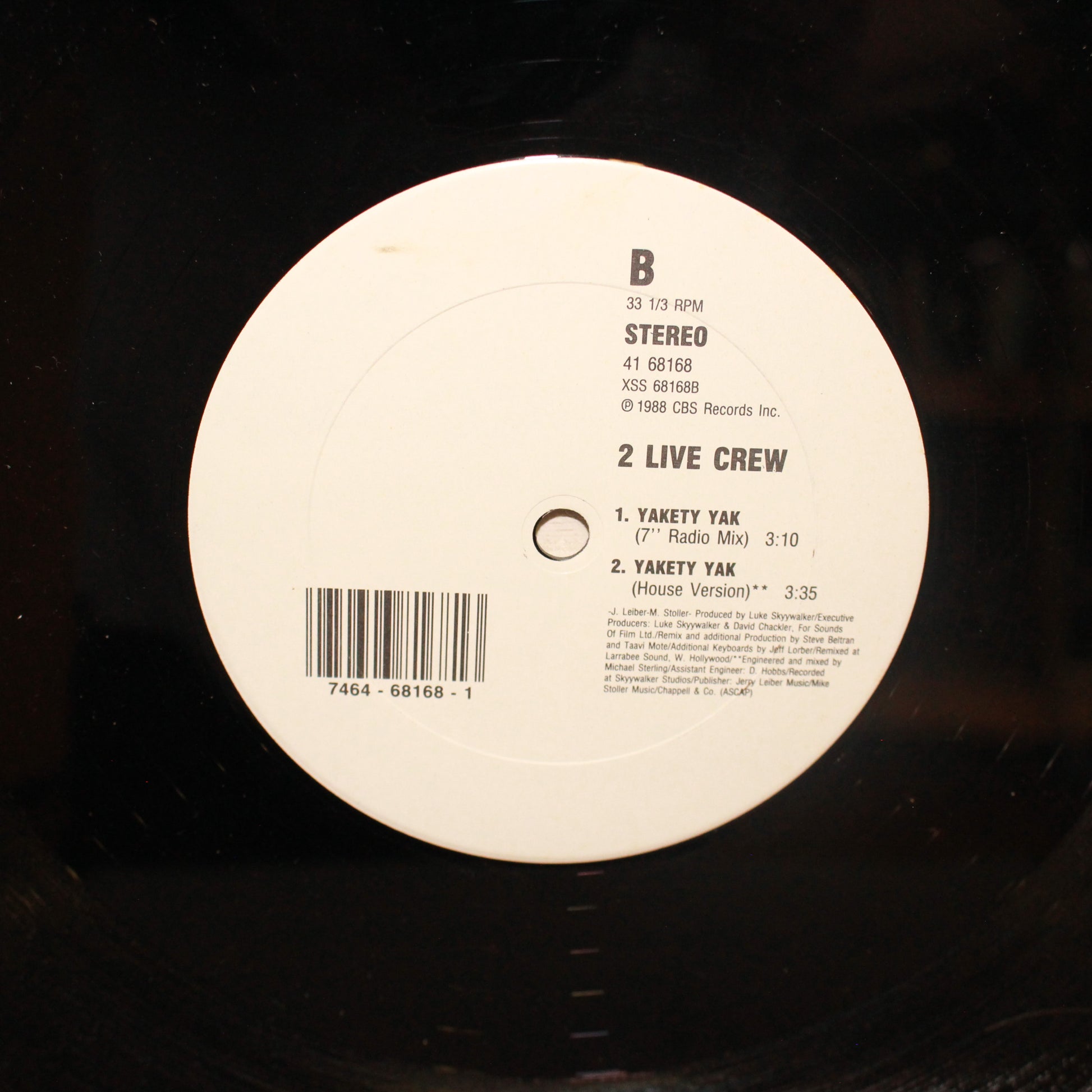The 2 Live Crew : Yakety Yak (12",33 ⅓ RPM)