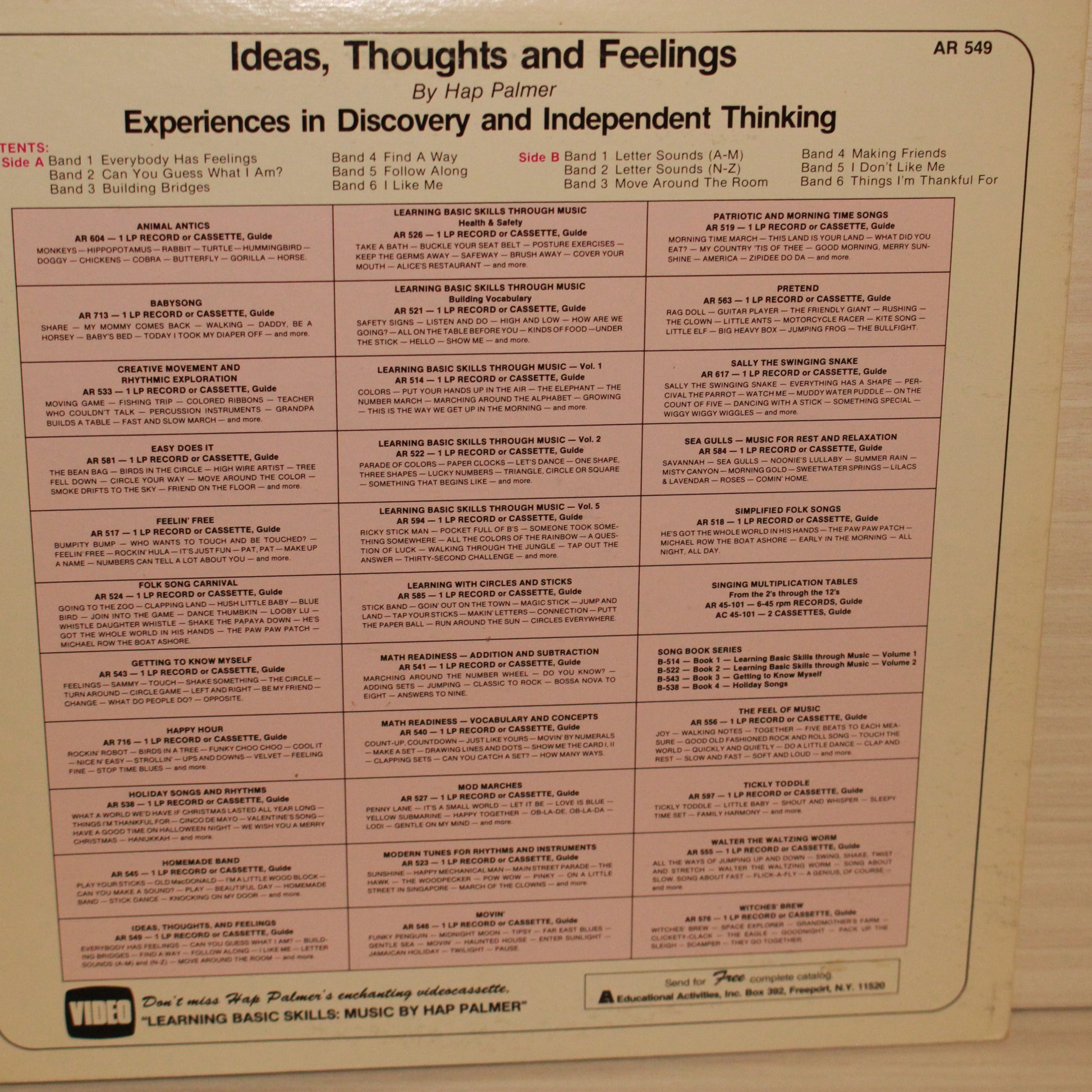 Hap Palmer : Ideas, Thoughts And Feelings (LP)