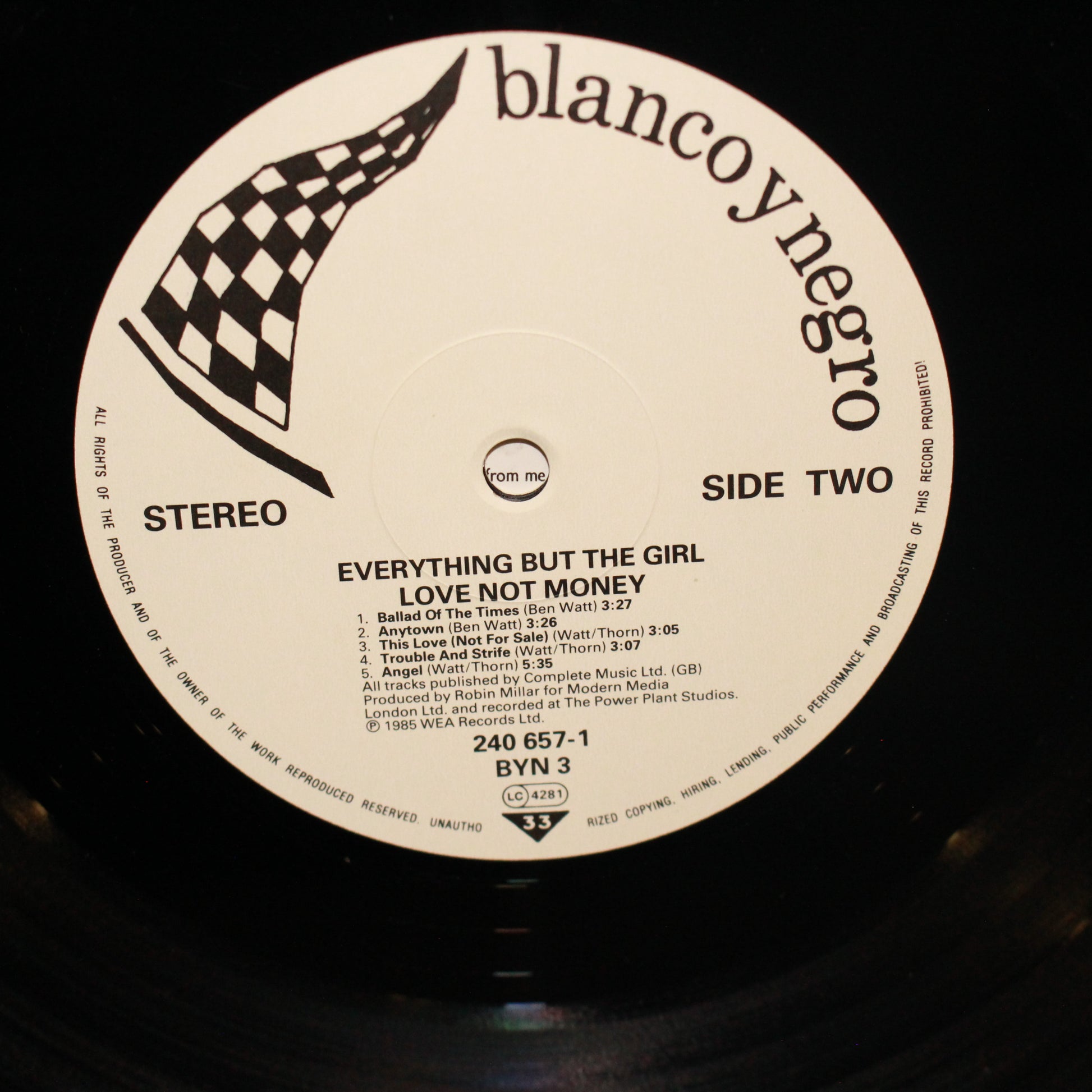 Everything But The Girl : Love Not Money (LP,Album,Stereo)