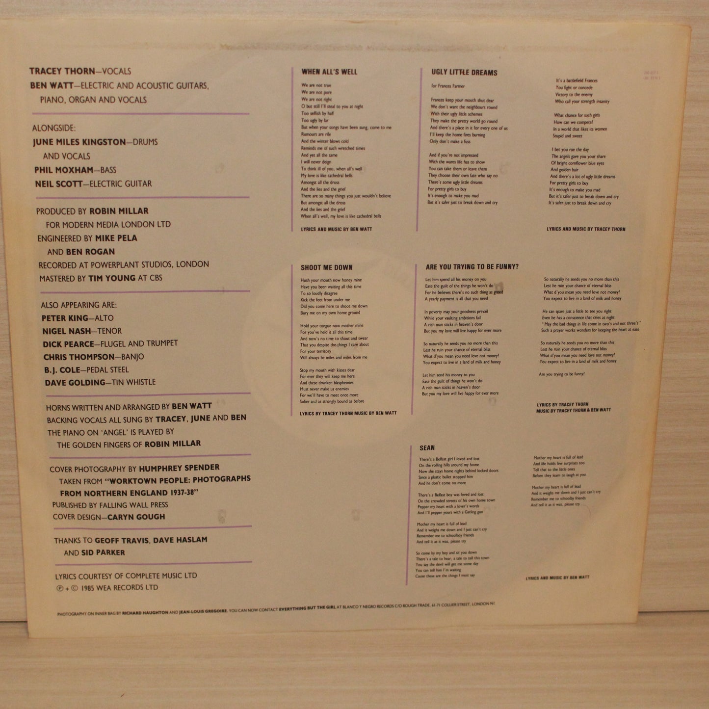 Everything But The Girl : Love Not Money (LP,Album,Stereo)