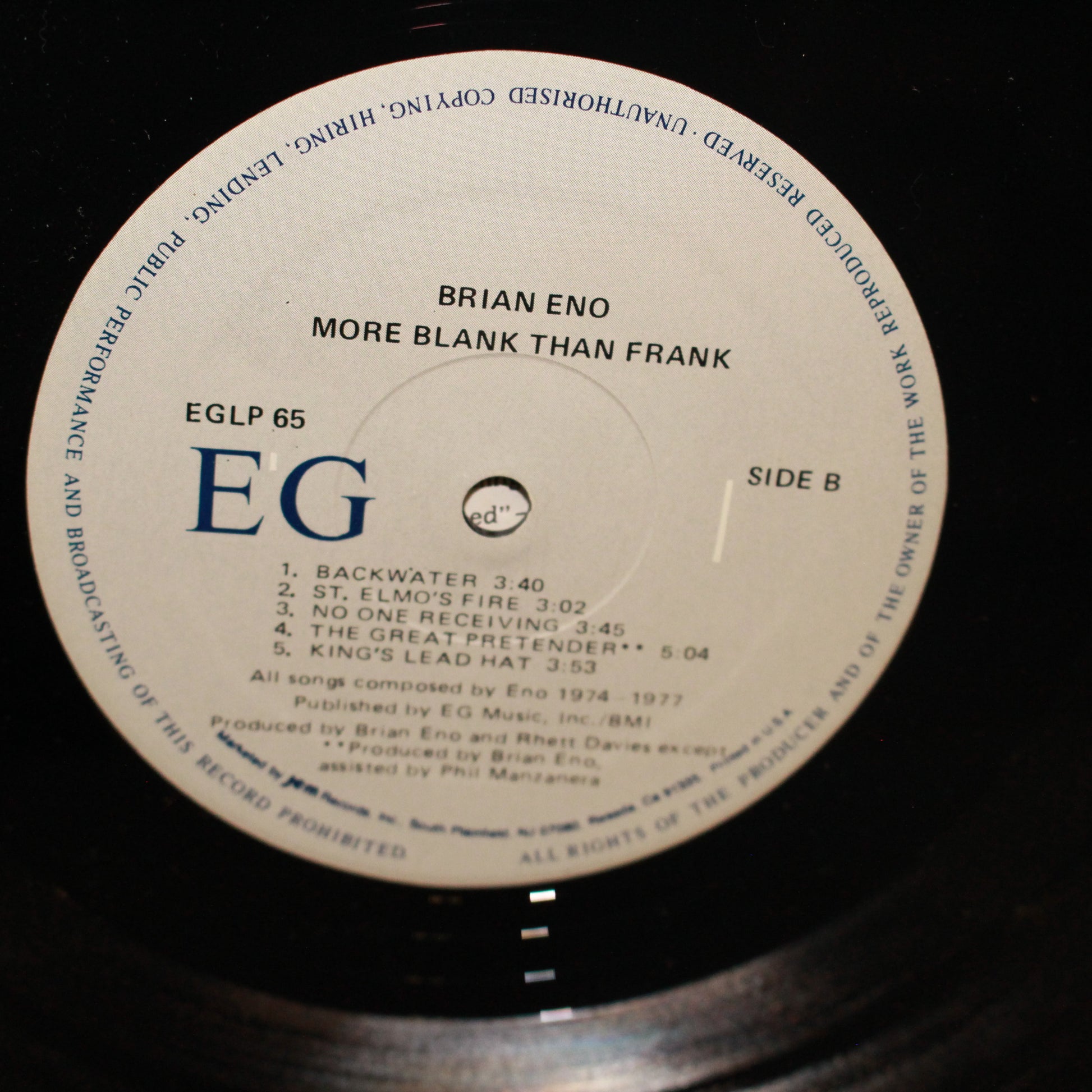 Brian Eno : More Blank Than Frank (LP,Compilation)