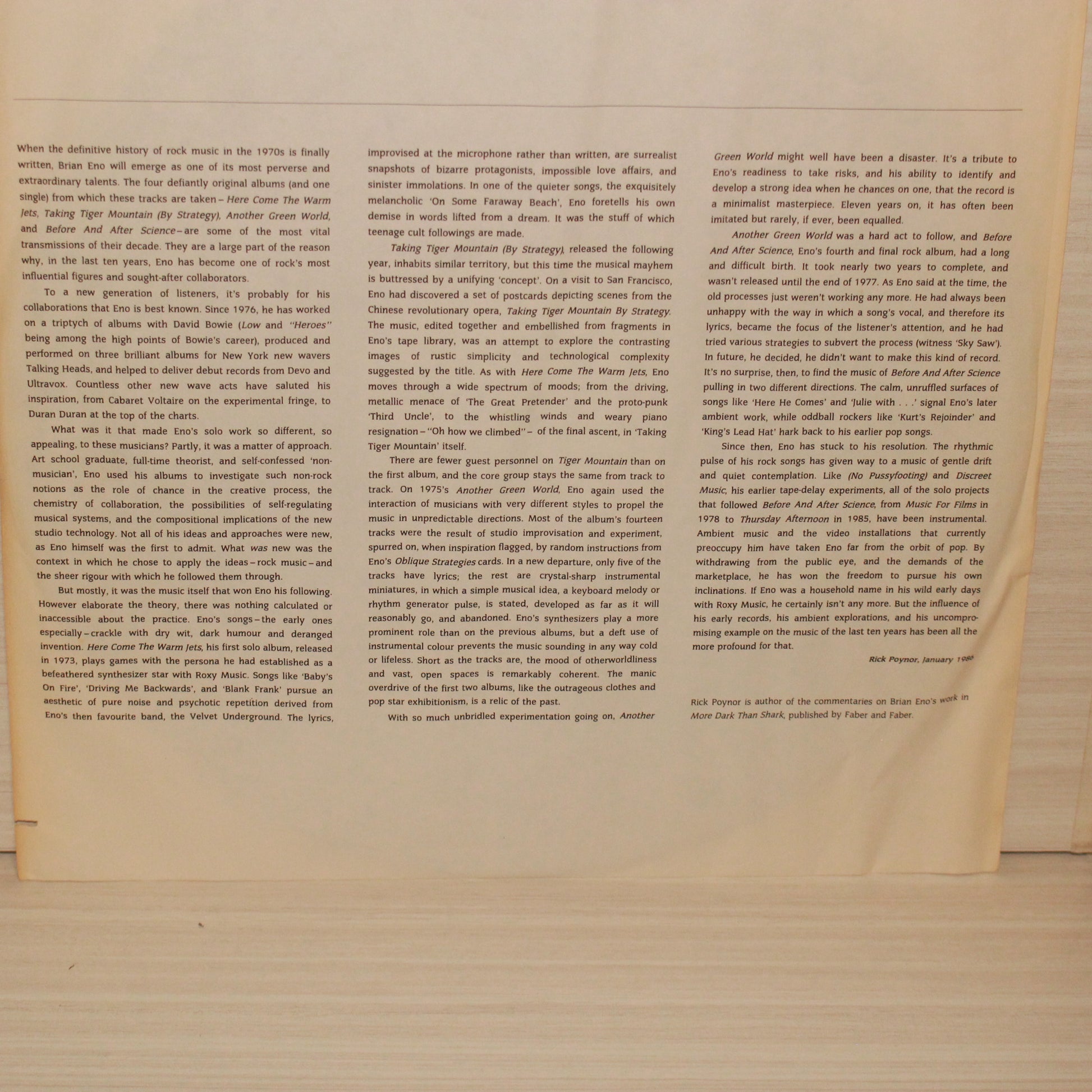 Brian Eno : More Blank Than Frank (LP,Compilation)