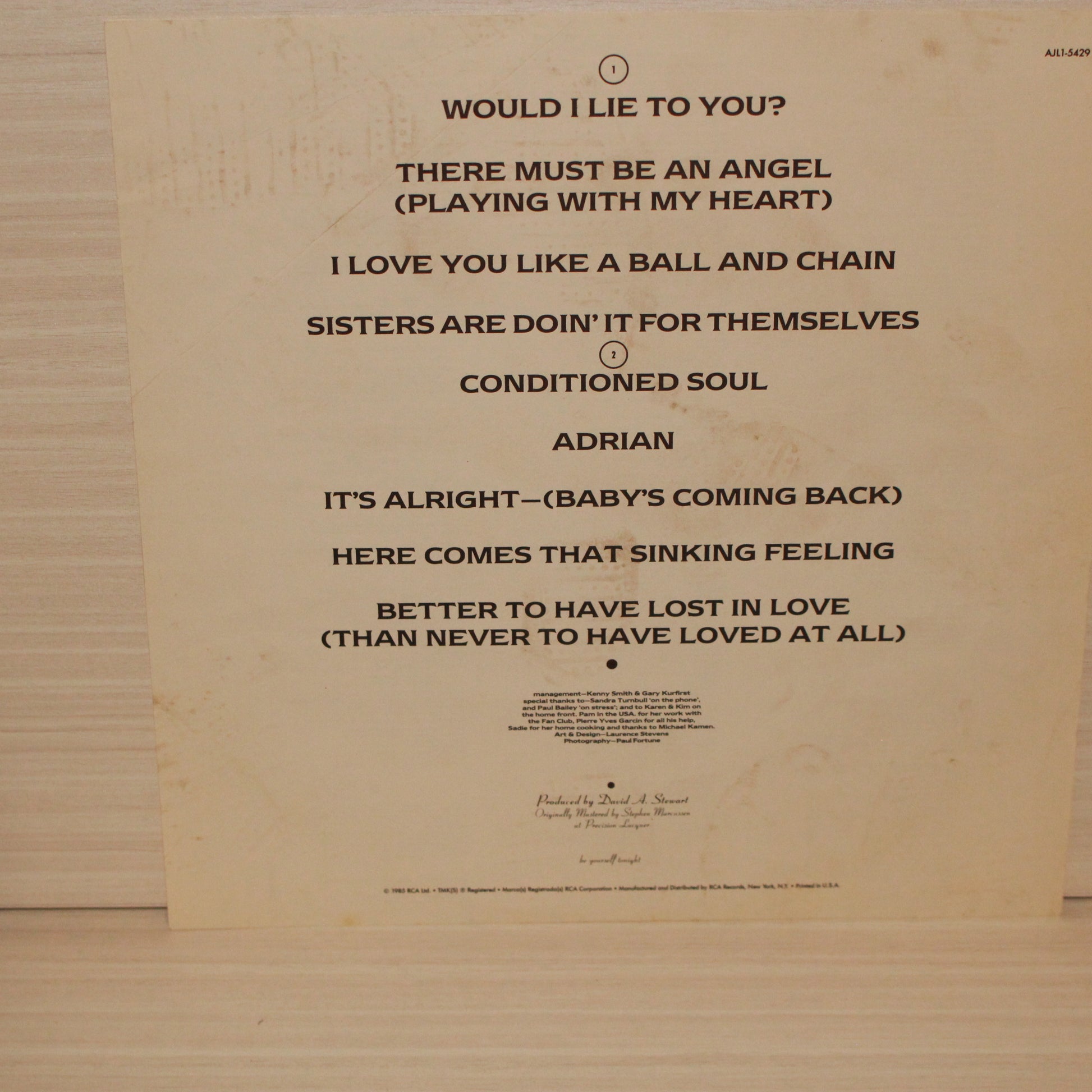Eurythmics : Be Yourself Tonight (LP,Album)