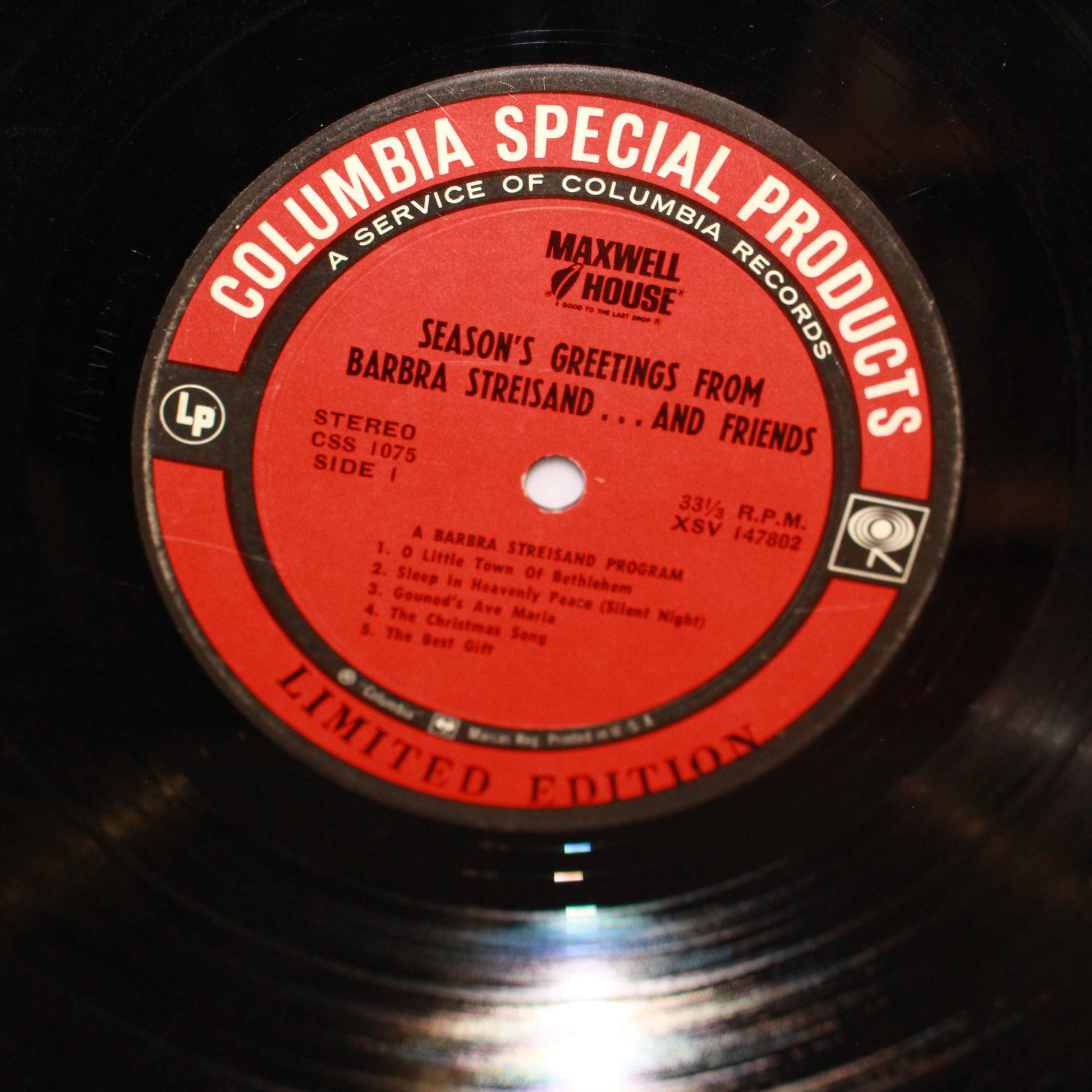 Various : Season's Greetings From Barbra Streisand...And Friends (LP,Compilation,Limited Edition,Stereo)