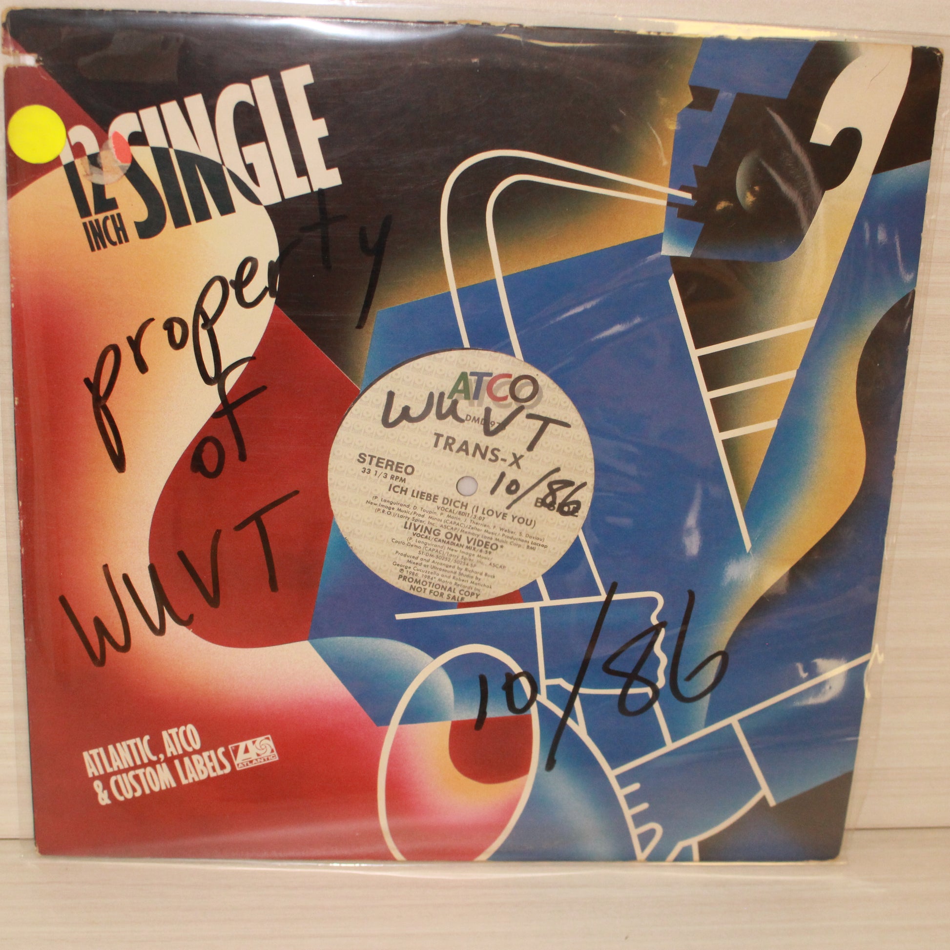 Trans-X : Ich Liebe Dich (I Love You) / Living On Video (Canadian Mix) (12",Promo,33 ⅓ RPM)