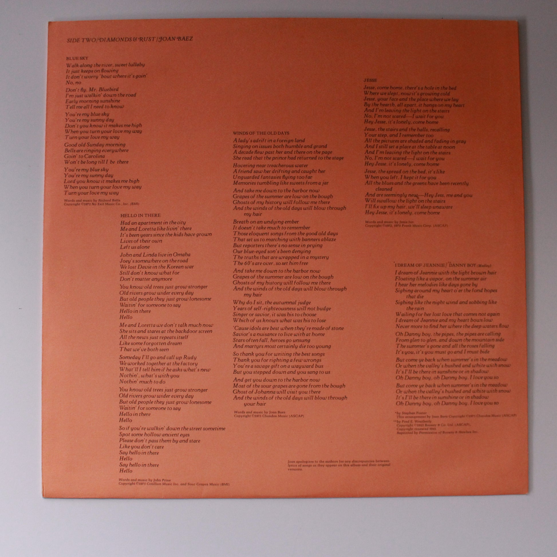 Joan Baez : Diamonds & Rust (LP,Album,Stereo)