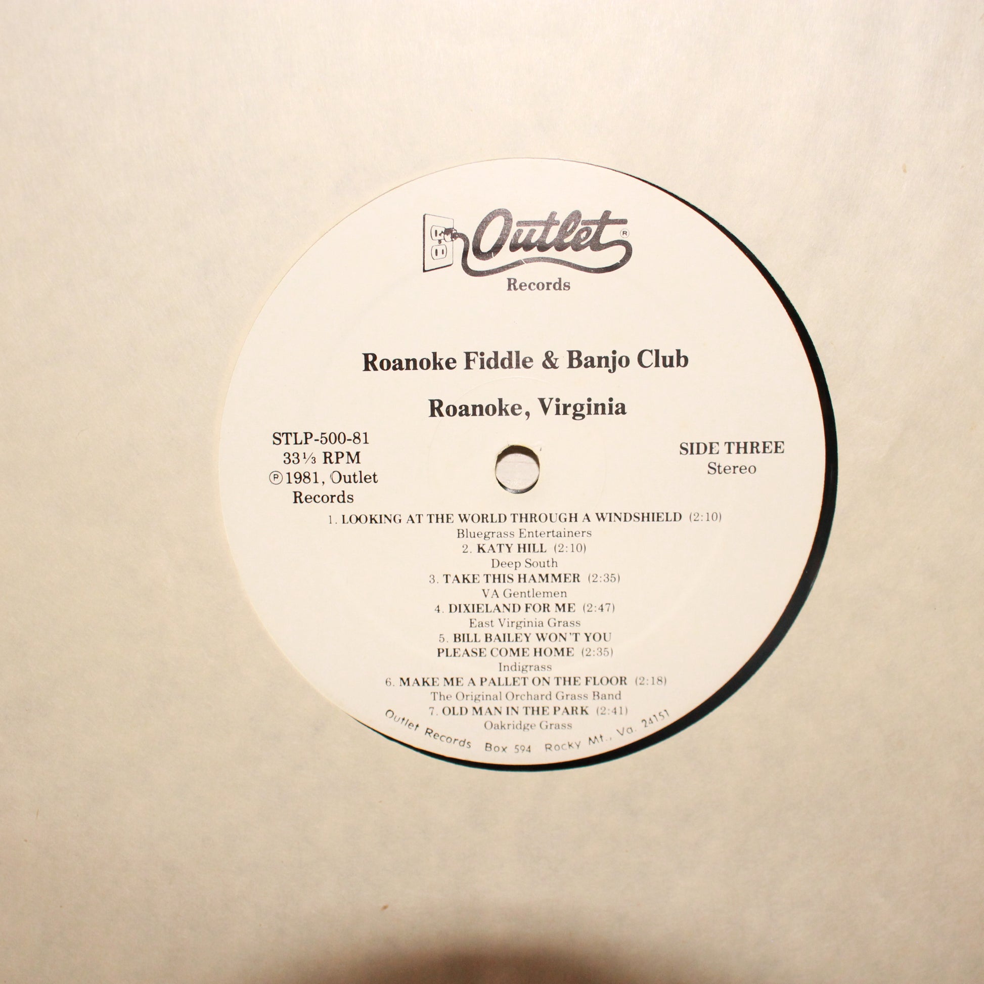 Various : Roanoke Fiddle and Banjo Club (LP,Stereo)