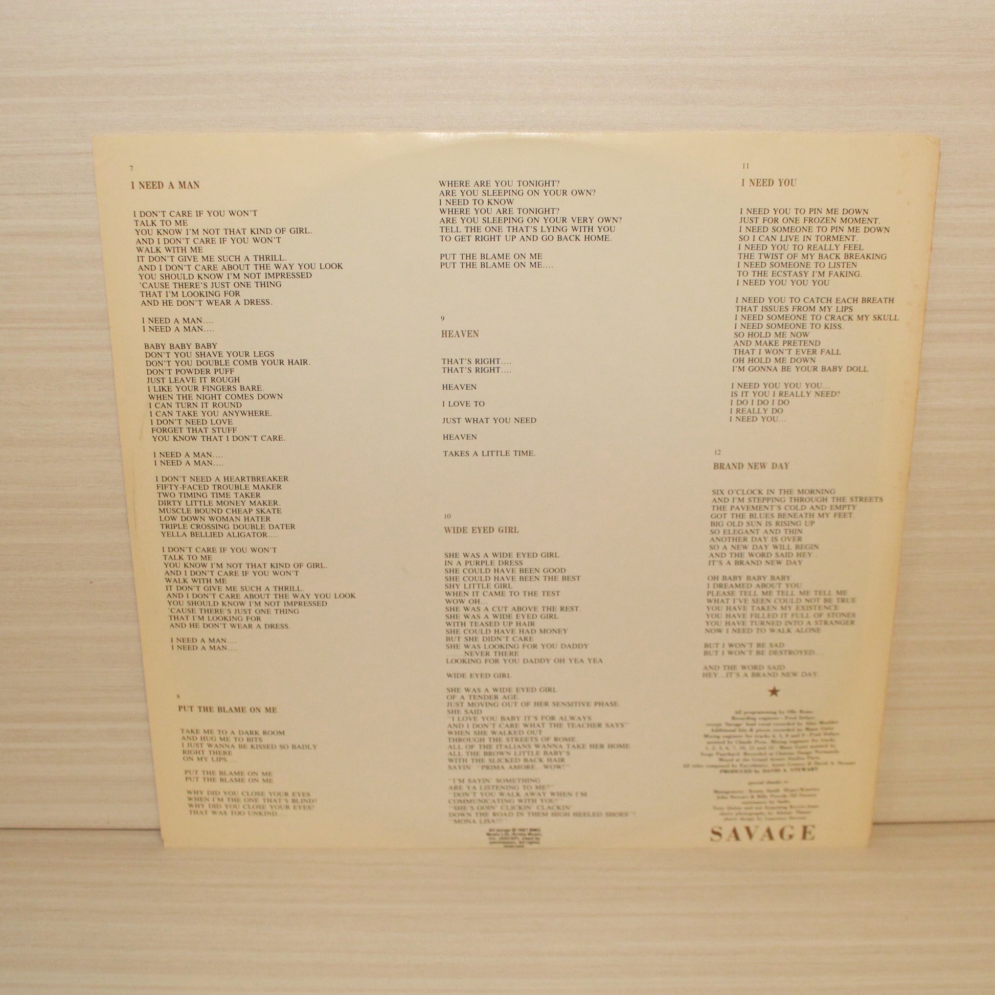 Eurythmics : Savage (LP,Album)