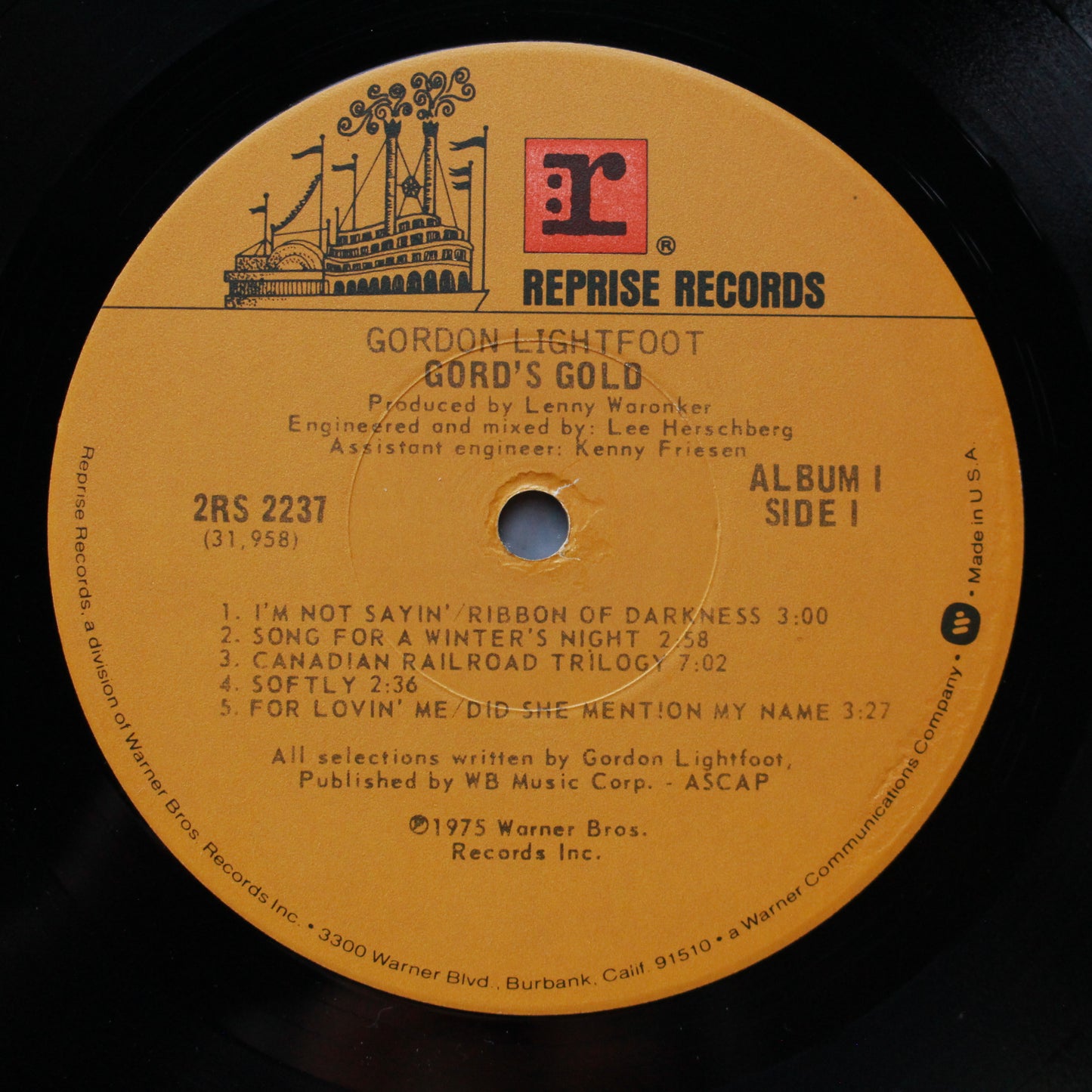 Gordon Lightfoot : Gord's Gold (LP,Compilation)