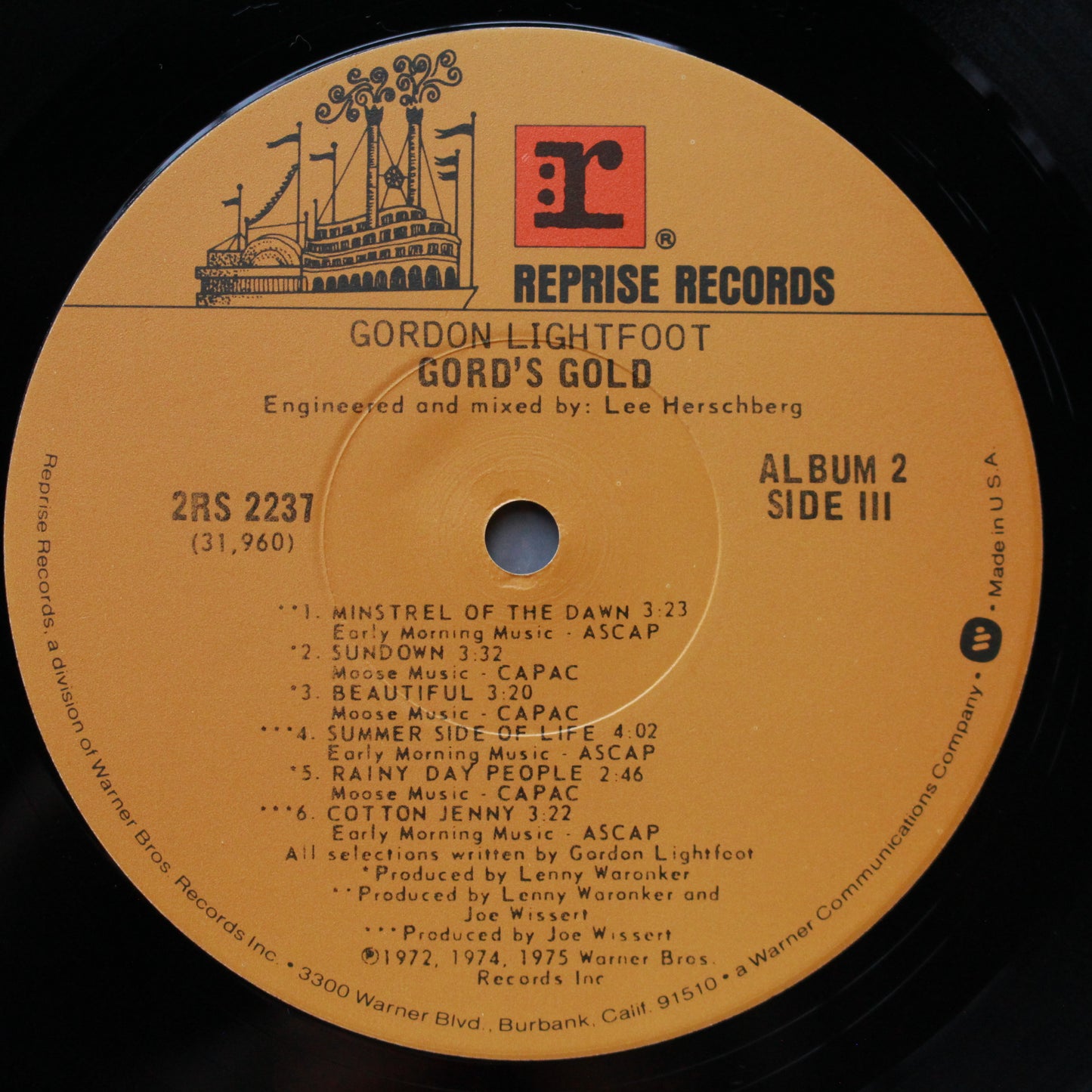 Gordon Lightfoot : Gord's Gold (LP,Compilation)