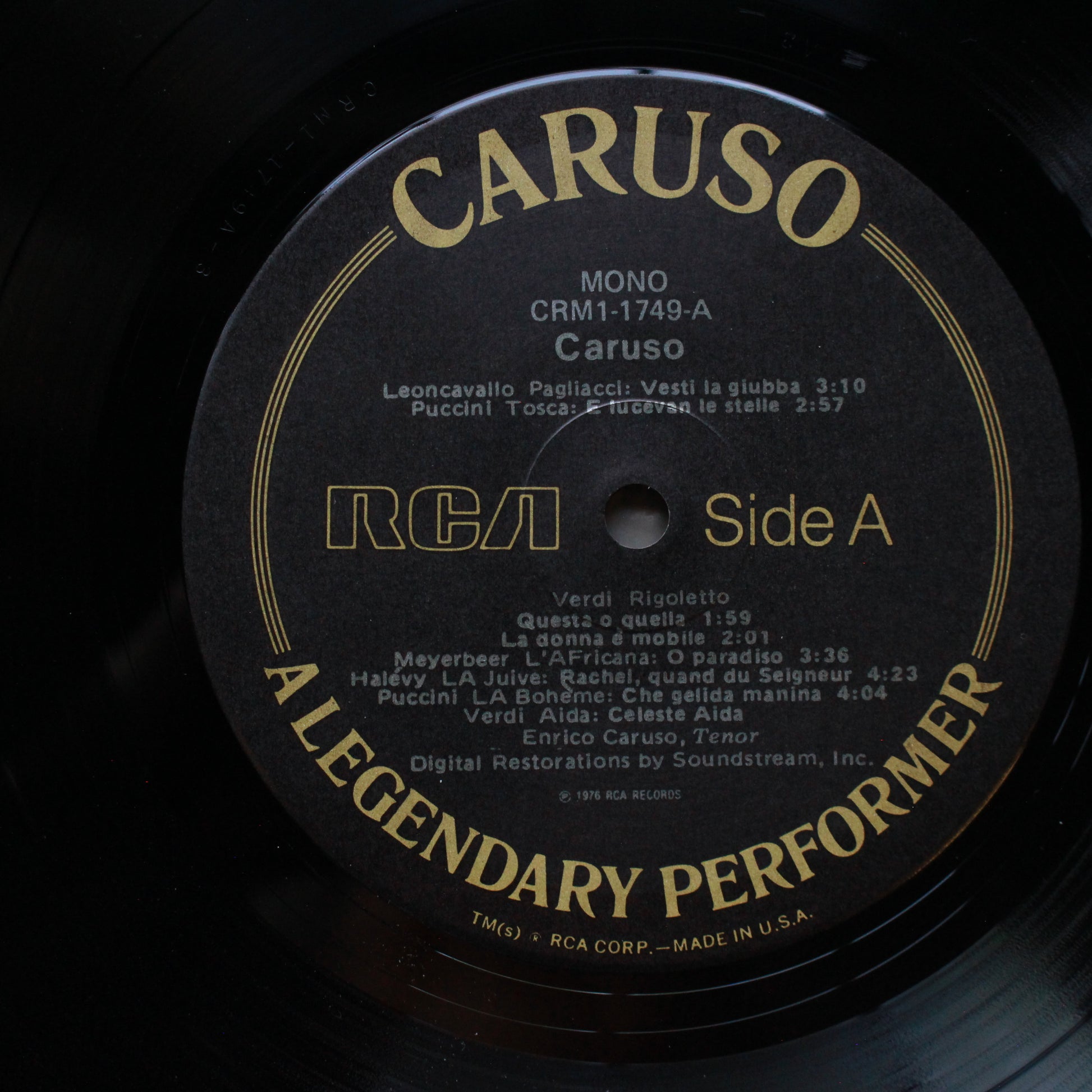 Enrico Caruso : A Legendary Performer (LP,Compilation,Mono)