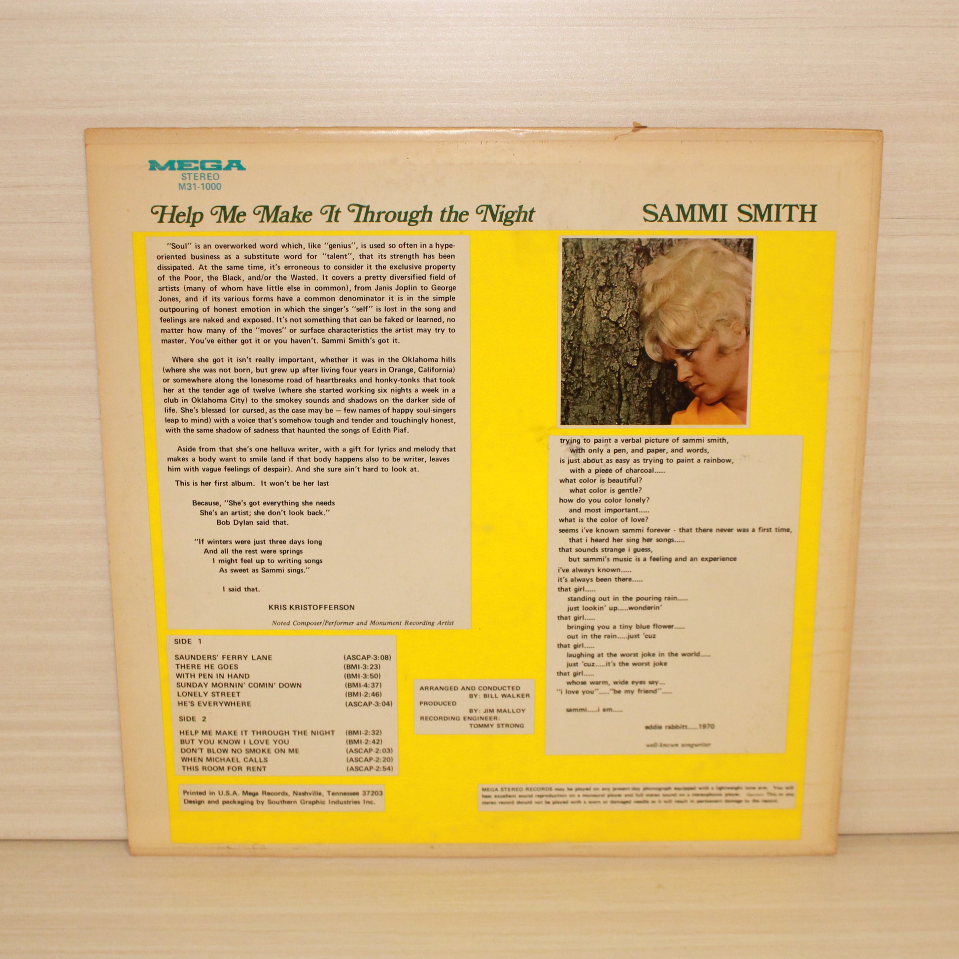 Sammi Smith : Help Me Make It Through The Night (LP,Album,Reissue)