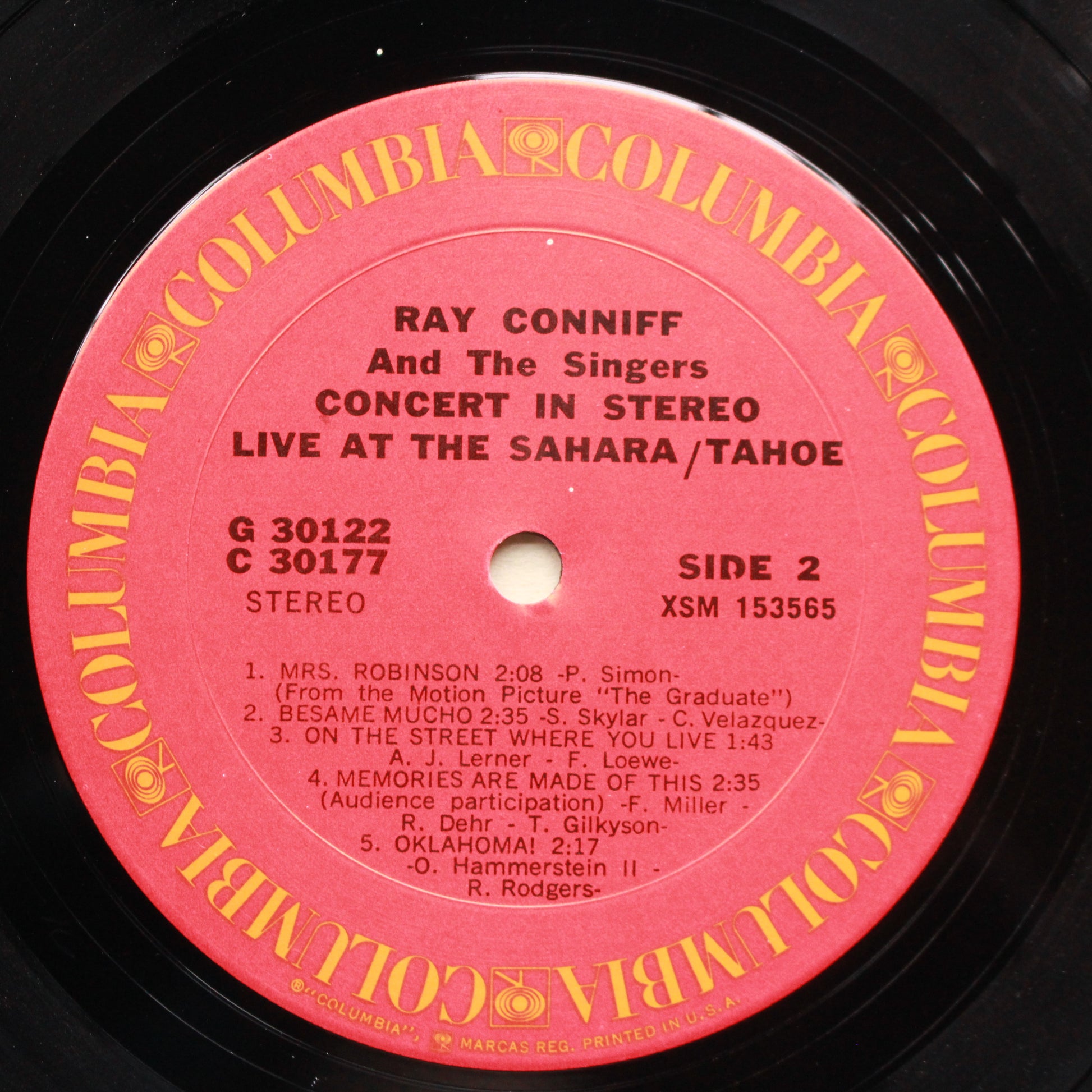 Ray Conniff And The Singers : Ray Conniff's Concert In Stereo (Live At The Sahara/Tahoe) (LP,Album,Stereo)