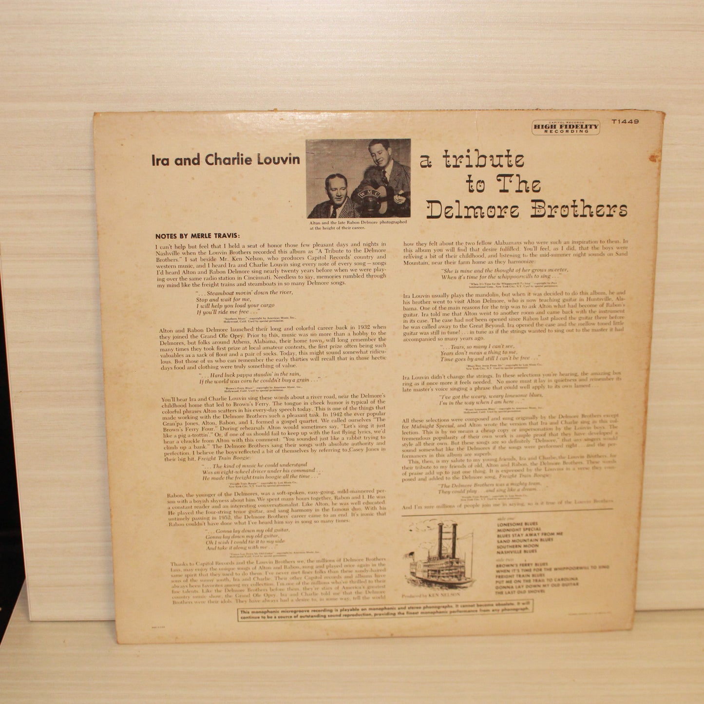 The Louvin Brothers : A Tribute To The Delmore Brothers (LP,Mono)