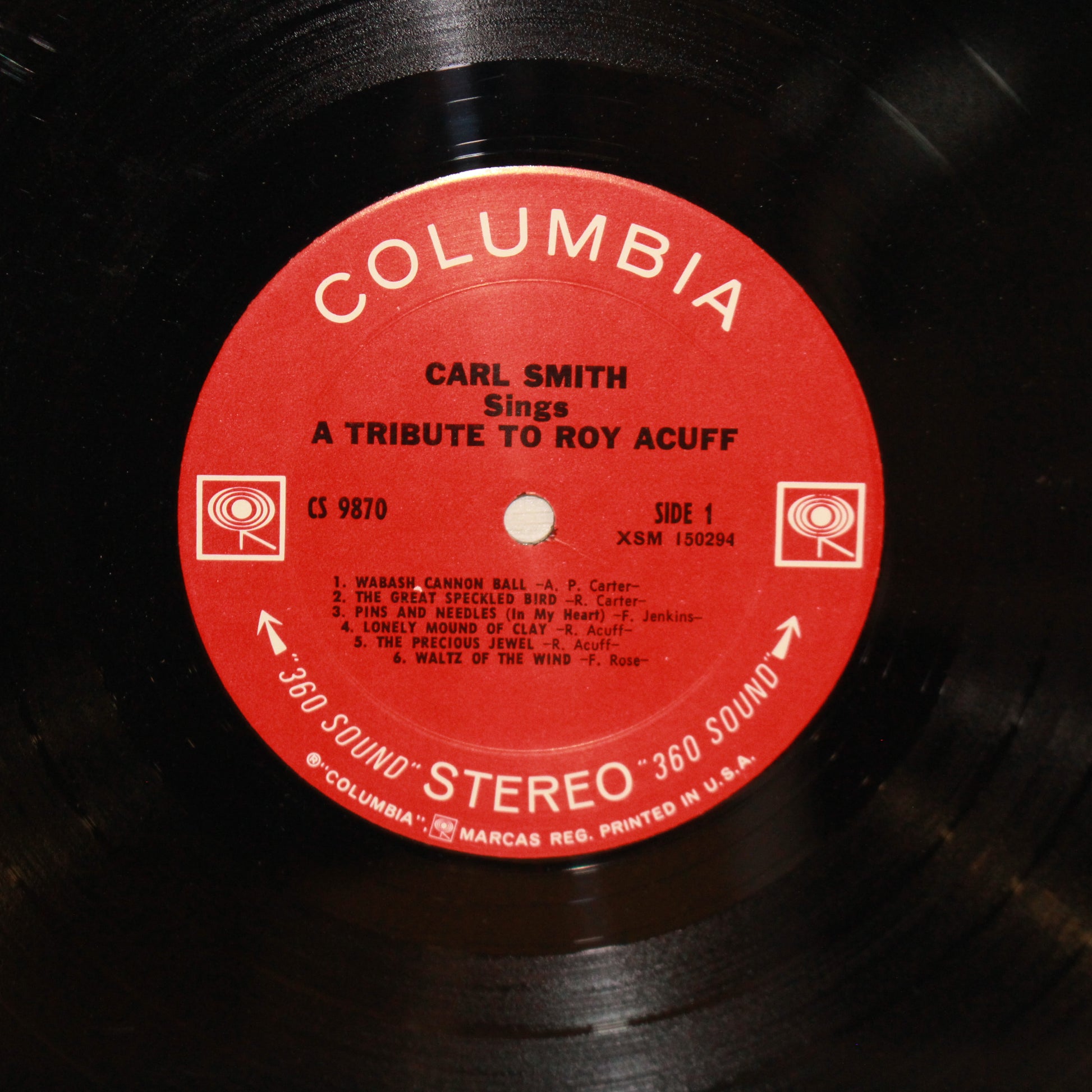 Carl Smith (3) : Carl Smith Sings A Tribute To Roy Acuff (LP,Album,Stereo)