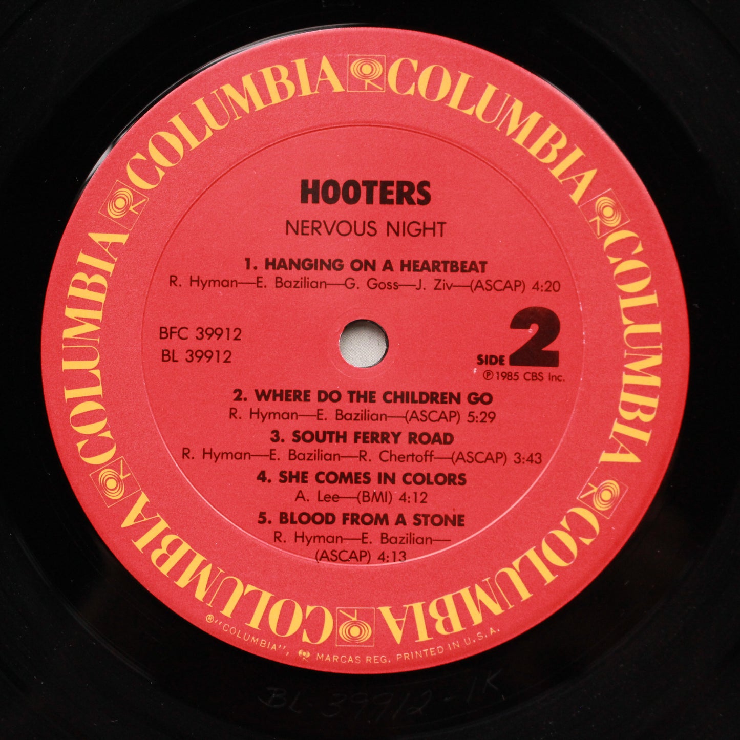 The Hooters : Nervous Night (LP,Album,Stereo)