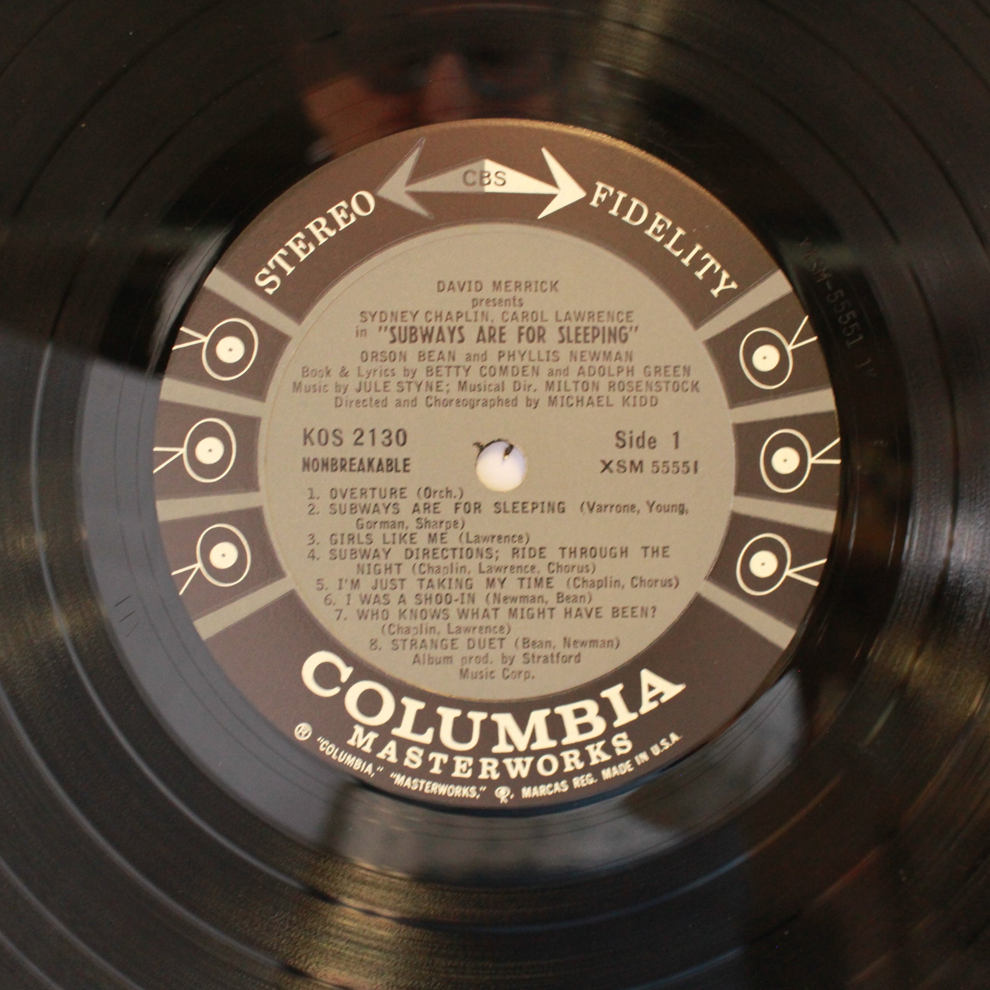 Jule Styne , Lyrics By Betty Comden And  Adolph Green / Featuring Sydney Chaplin, Carol Lawrence, Orson Bean , Presented By David Merrick (2) : Subways Are For Sleeping (Original Broadway Cast Recording) (LP,Album,Stereo)