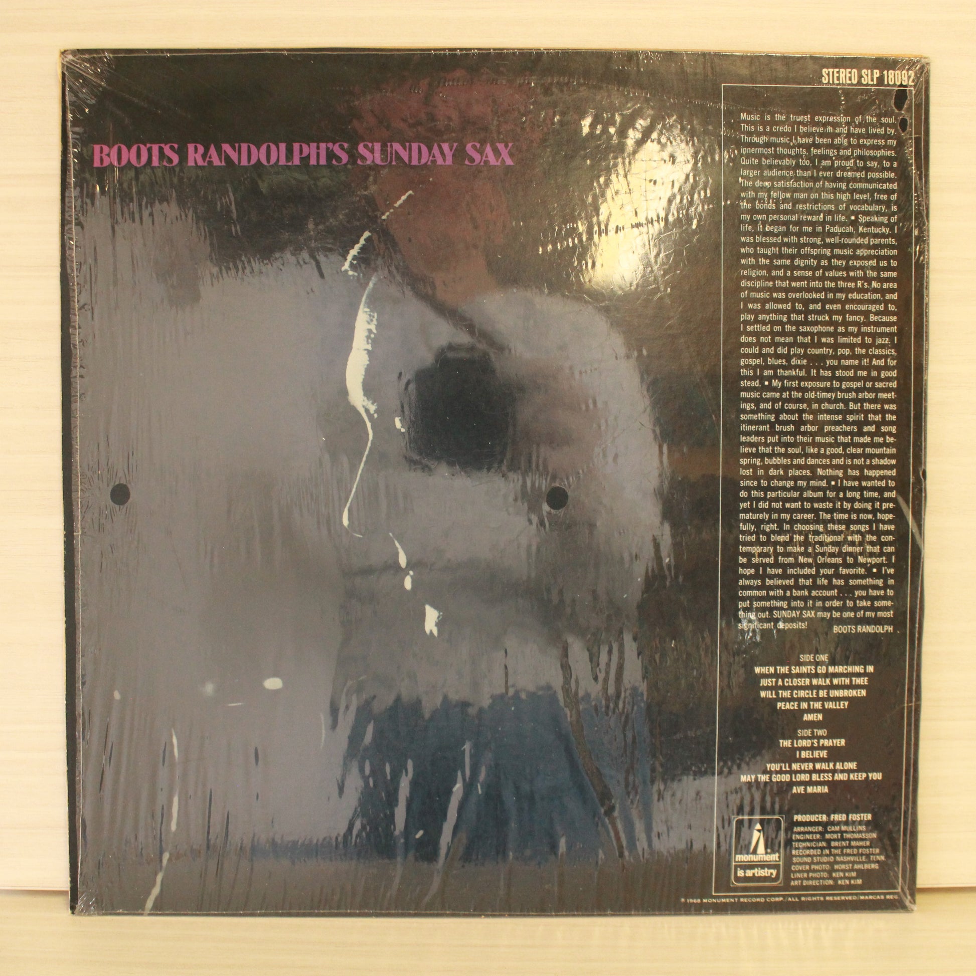 Boots Randolph : Sunday Sax (LP,Album,Stereo)