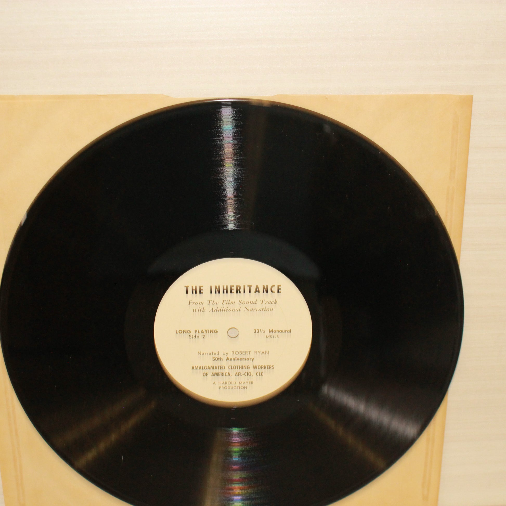 Robert Ryan, George Kleinsinger : The Inheritance: From The Film Sound Track With Additional Narration (LP,Mono)