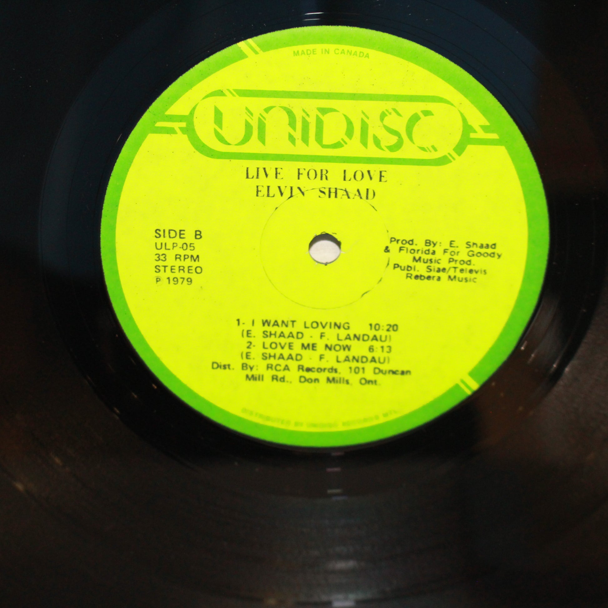Elvin Shaad : Live For Love (LP,Album)
