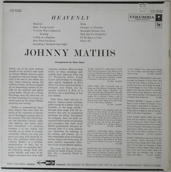 Johnny Mathis : Heavenly (LP,Album,Stereo)