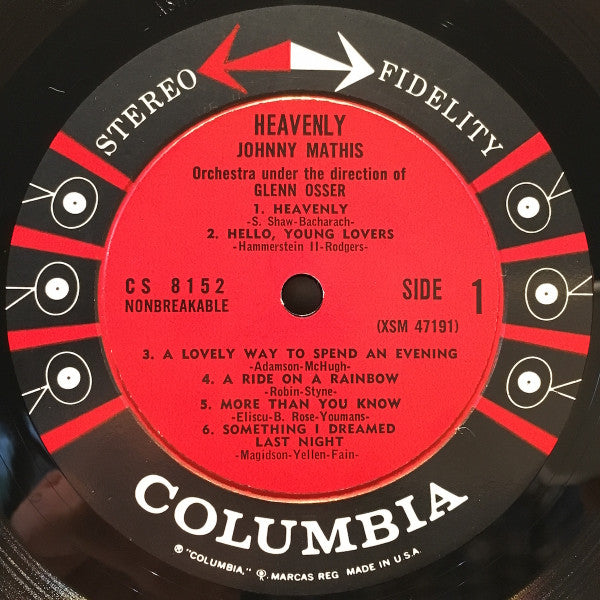 Johnny Mathis : Heavenly (LP,Album,Stereo)