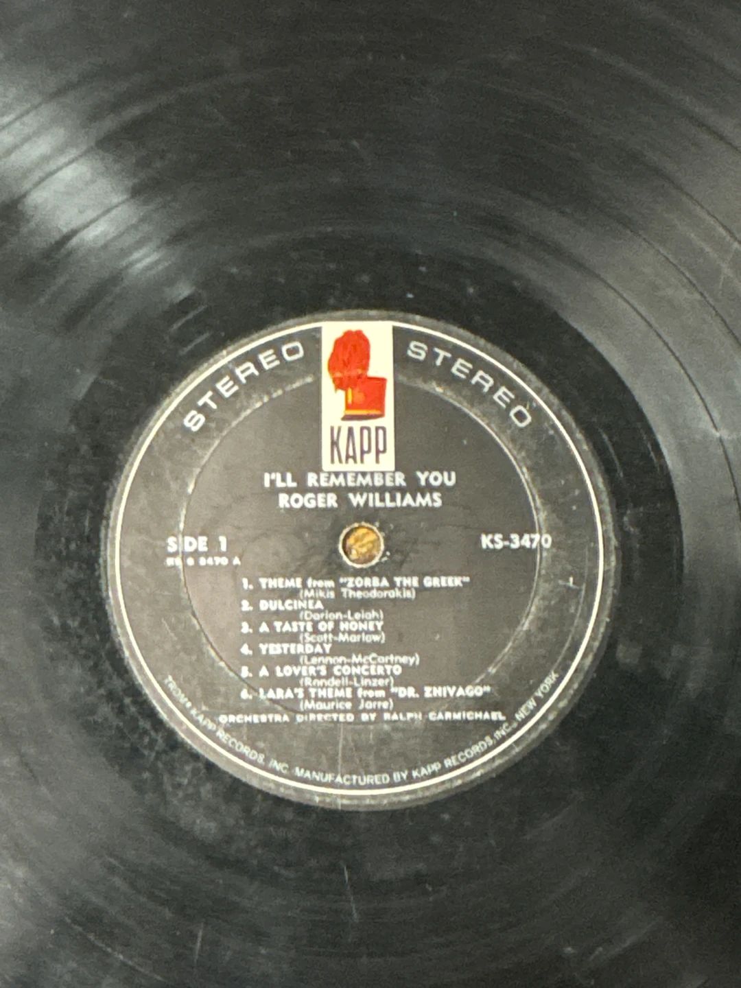 Roger Williams (2) – I'll Remember You (1967, Kapp Records)