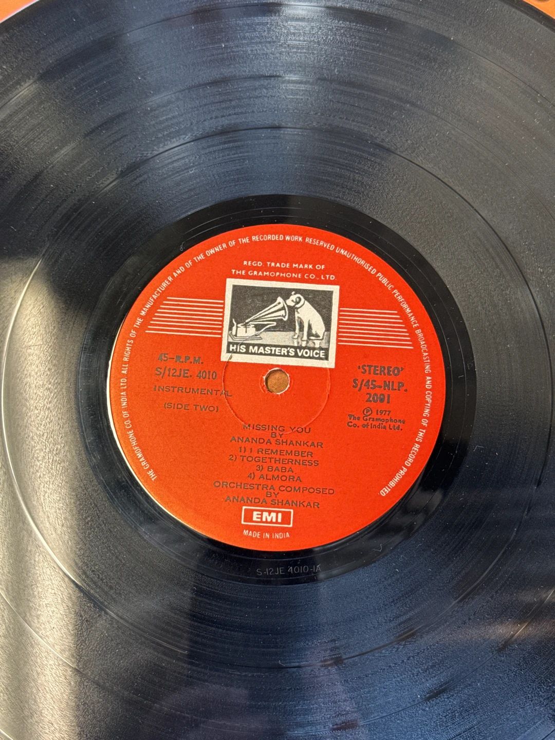 Ananda Shankar – Missing You (1977, His Master's Voice)