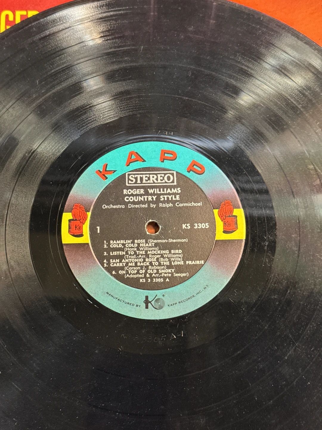 Roger Williams (2) – Country Style (1964, Kapp Records)