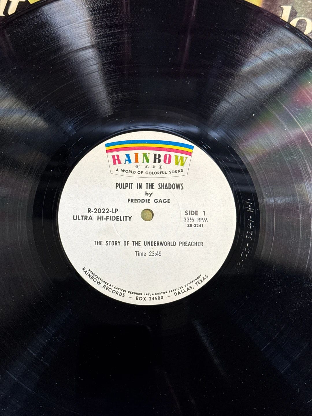 Freddie Gage – Pulpit In The Shadows: The Story Of The Underworld Preacher (1970, Rainbow (19))