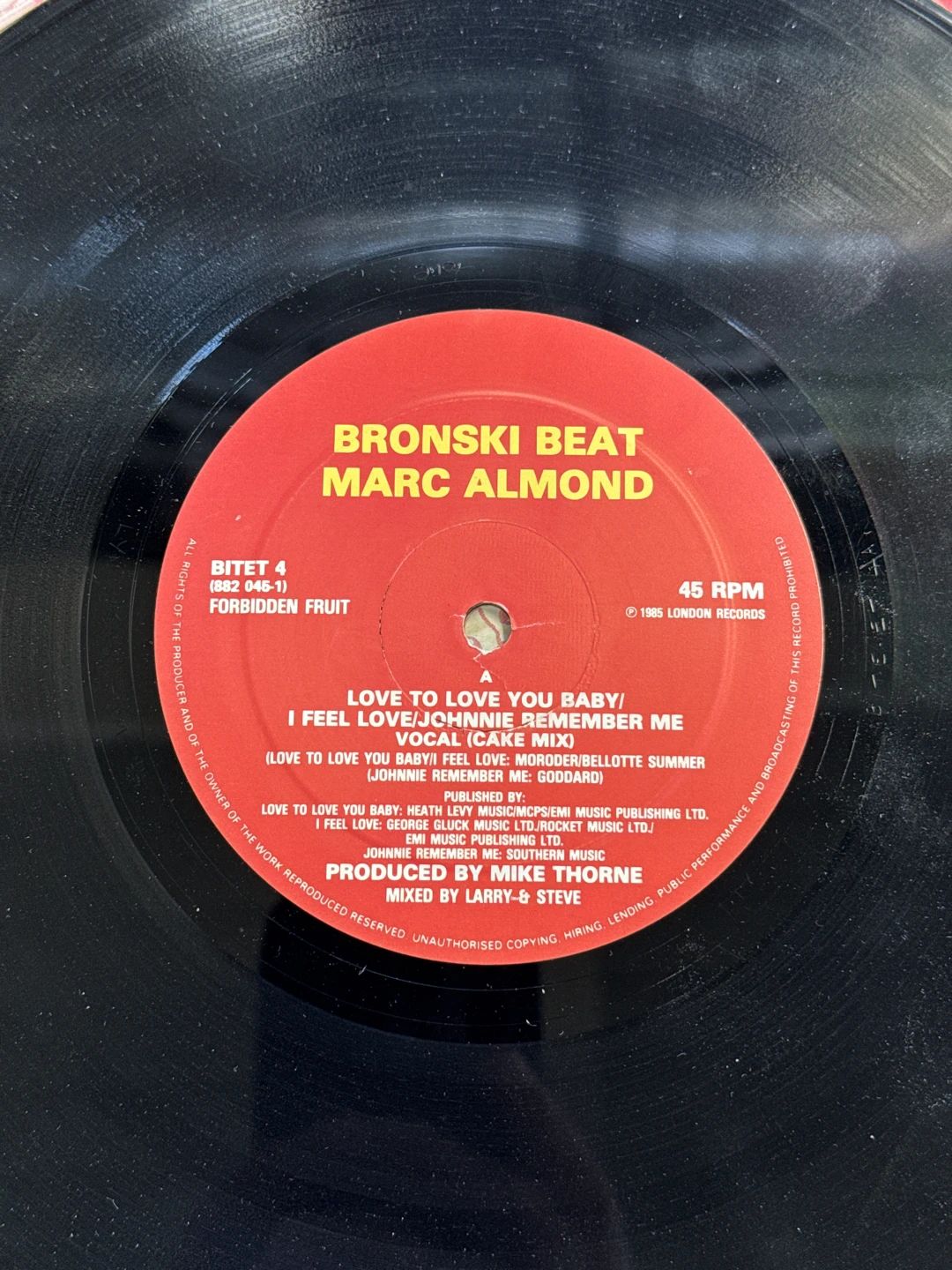 Bronski Beat|Marc Almond – I Feel Love (Megamix) (1985, Forbidden Fruit)