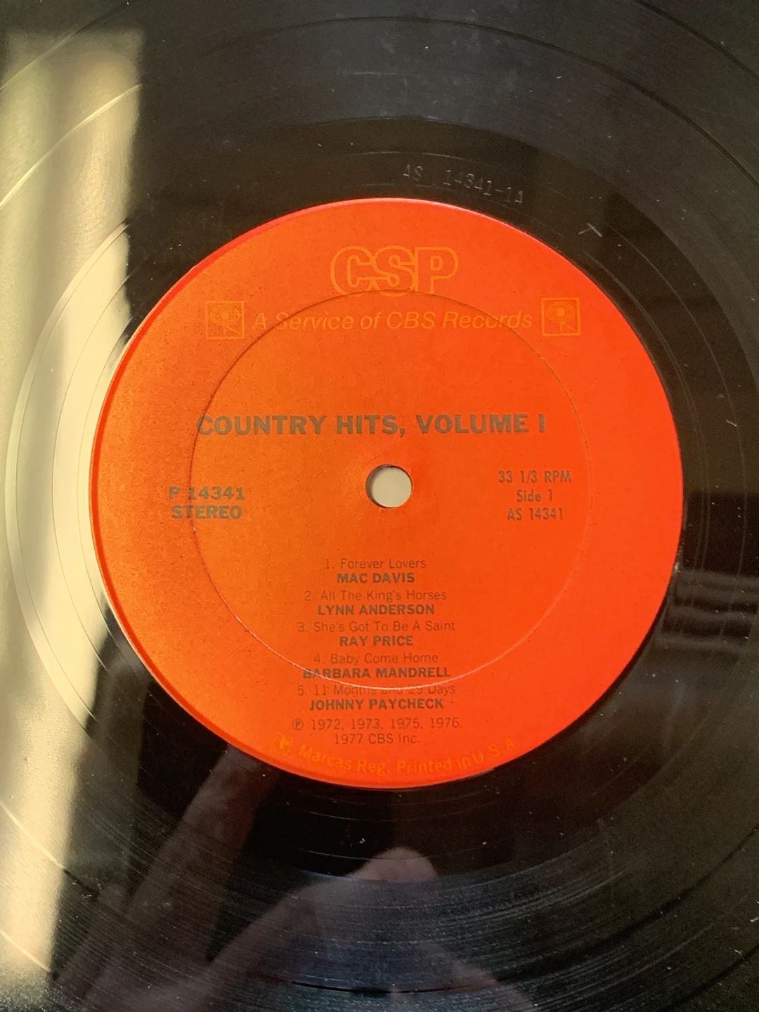 Various – Country Hits, Volume I (1977, Columbia Special Products)