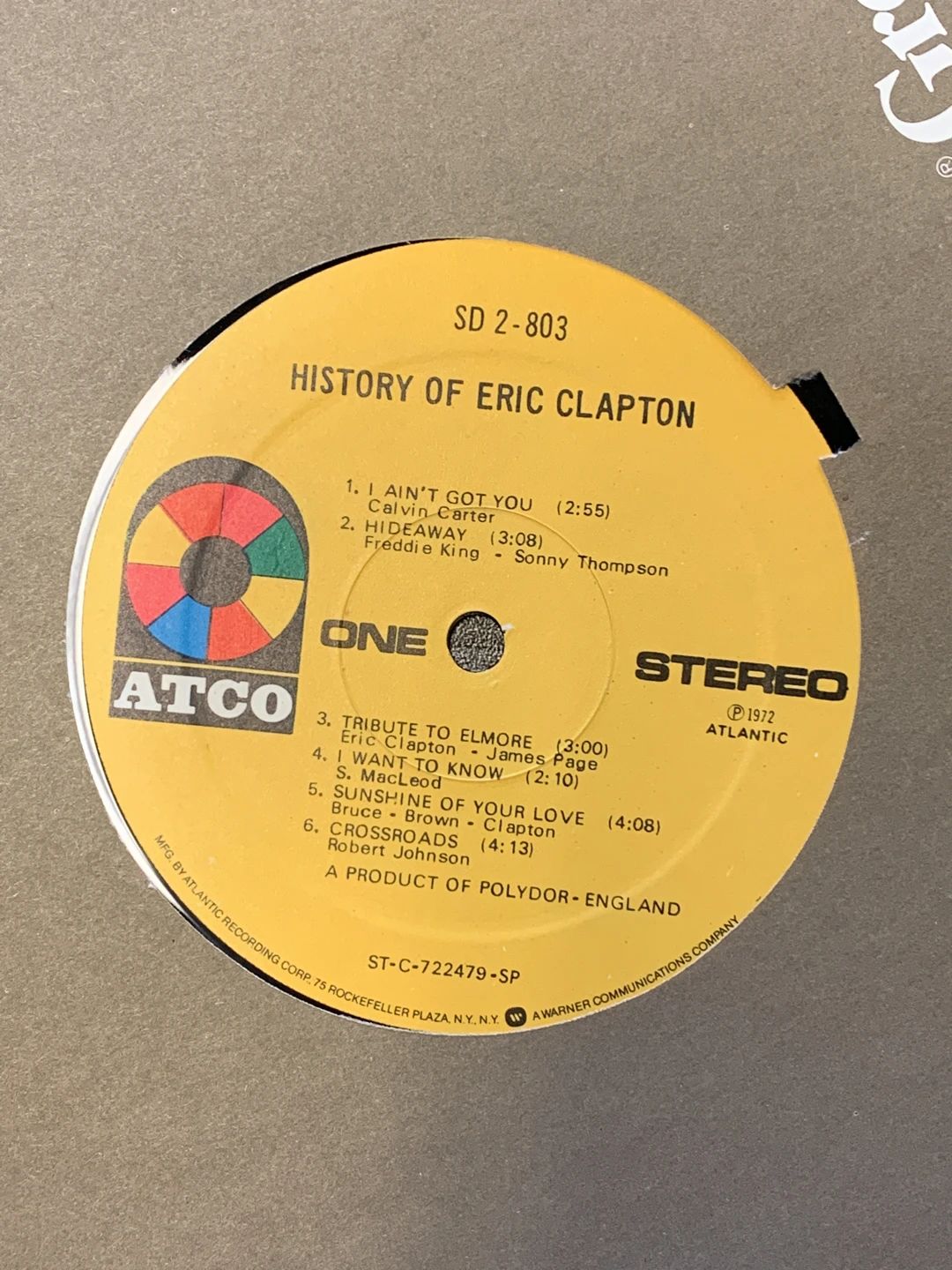 Eric Clapton – History Of Eric Clapton (ATCO Records)