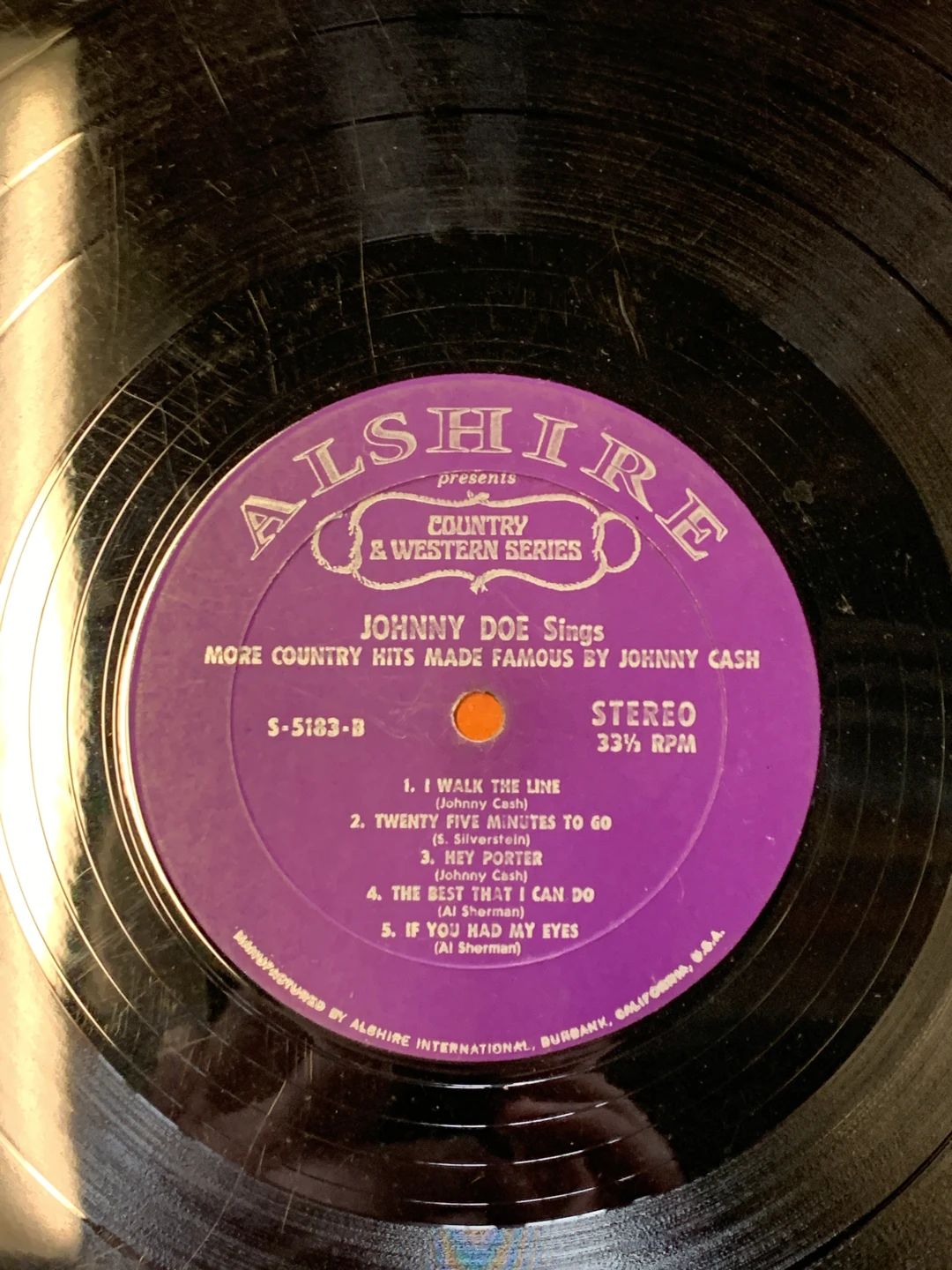 Johnny Doe – Sings More Country Hits Made Famous By Johnny Cash (1969, Alshire)