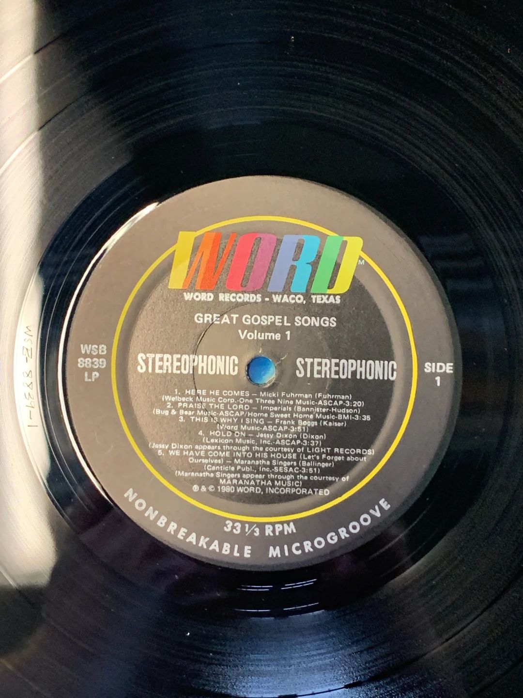 Various – Great Gospel Songs Volume 1 (1980, Word)