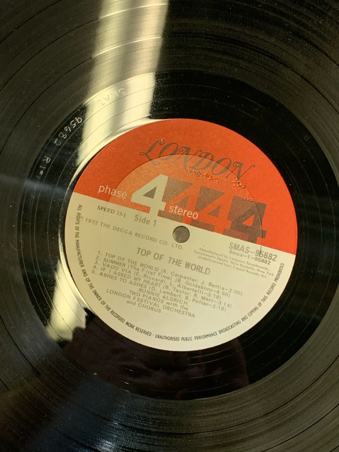 Ronnie Aldrich|London Festival Orchestra – Top Of The World (1973, London Records)