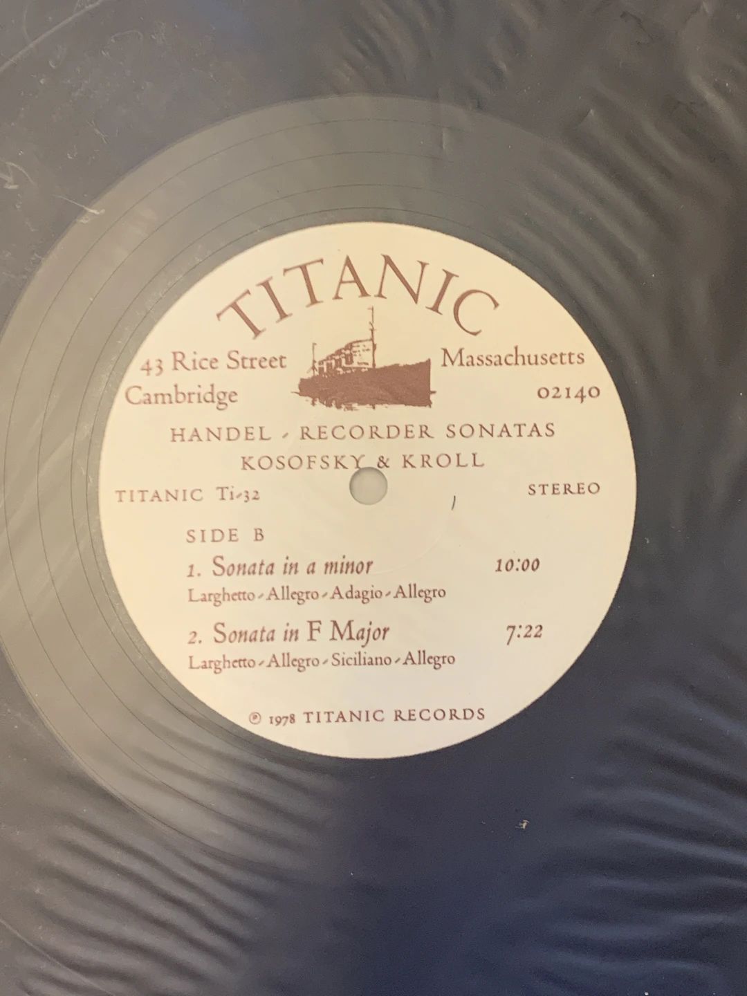 Georg Friedrich HÃ¤ndel|Scott-Martin Kosofsky|Mark Kroll – Four Sonatas For Recorder & Basso Continuo (1978, Titanic (2))