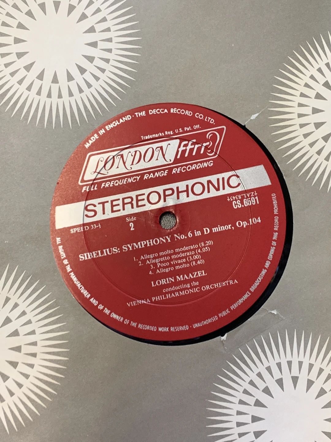Jean Sibelius|Lorin Maazel|Wiener Philharmoniker – Symphony No. 3 / Symphony No. 6 (1968, London Records)