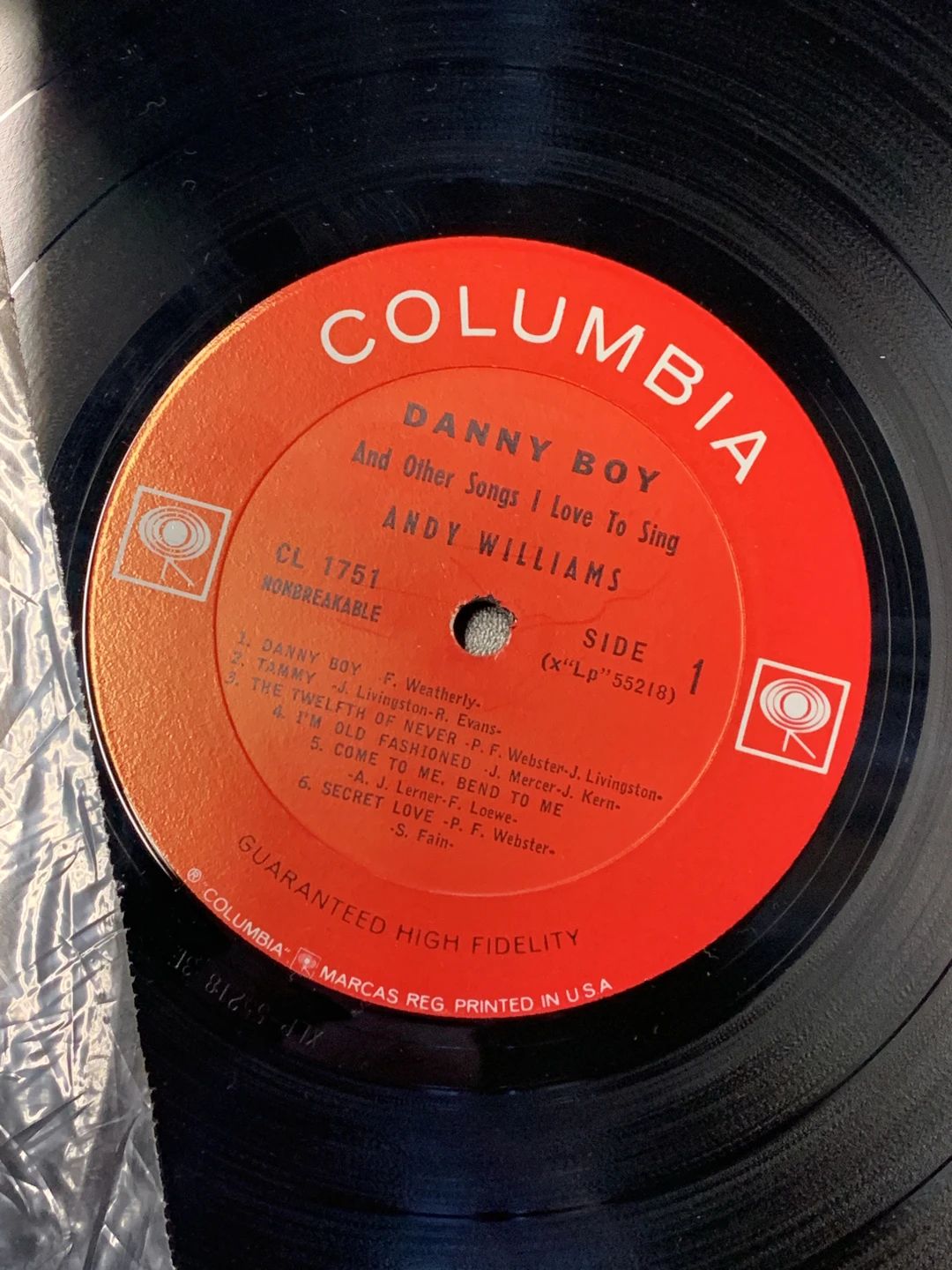 Andy Williams – "Danny Boy" And Other Songs I Love To Sing (1962, Columbia)