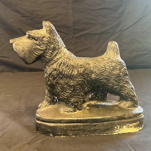 Vintage Plaster of Paris Scottie Dog Figurine