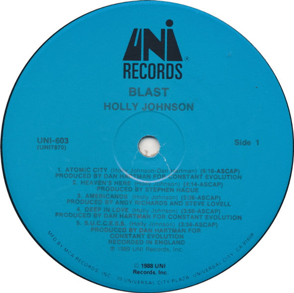 Holly Johnson : Blast (LP,Album)