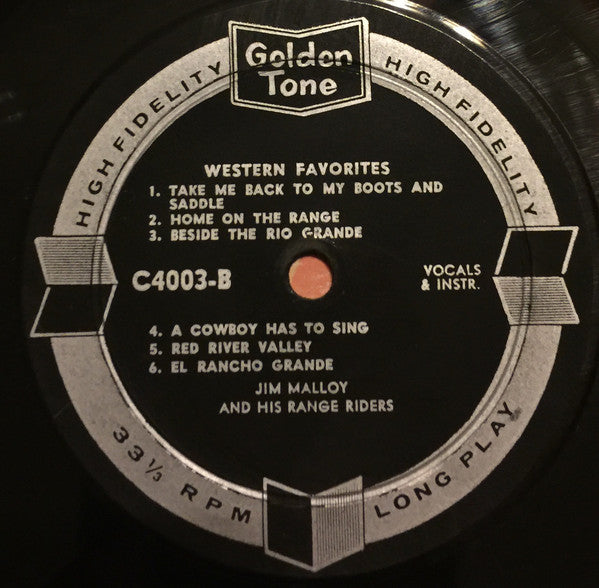 Jim Malloy And His The Range Riders : Western Favorites (LP)