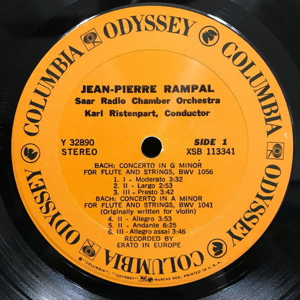 Jean-Pierre Rampal, Bach* / Telemann* : Saar Radio Chamber Orchestra*, Karl Ristenpart : Flute Concertos In G Minor And A Minor / Flute Concertos In C Major And D Major (LP, Album)