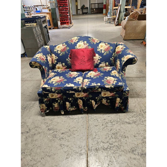 Vintage Camelback Floral Patterned Loveseat