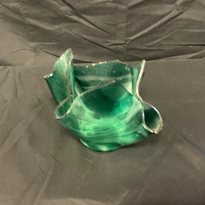 Green + White Glass Vase