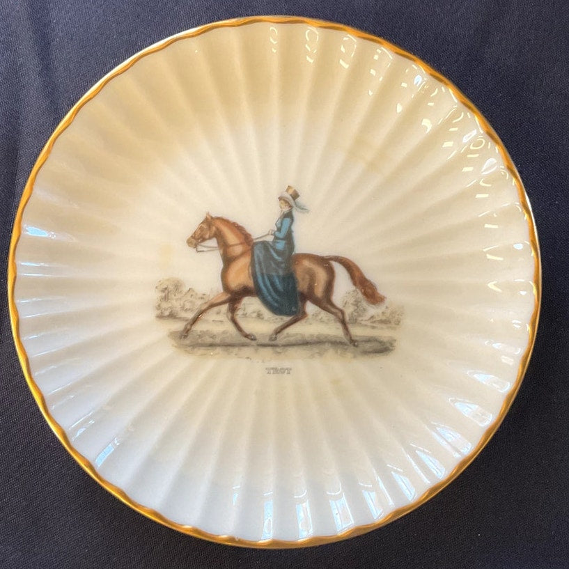 Vintage Lenox English Bone China Equestrian Plates - Set of 4
