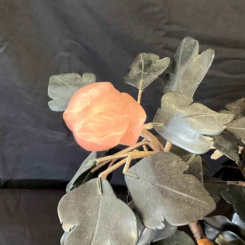 Chinese Hand Carved Natural Stone Early- Mid 20th Century Flower Arrangement